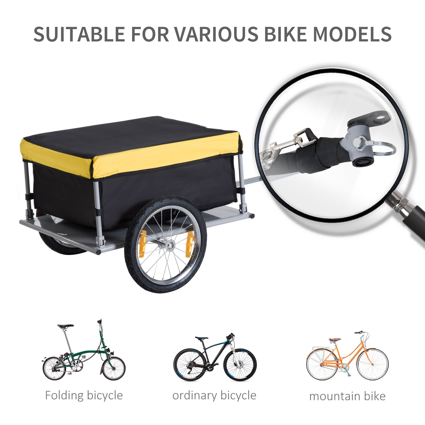 Two-Wheel Bicycle Large Cargo Wagon Trailer Oxford Fabric