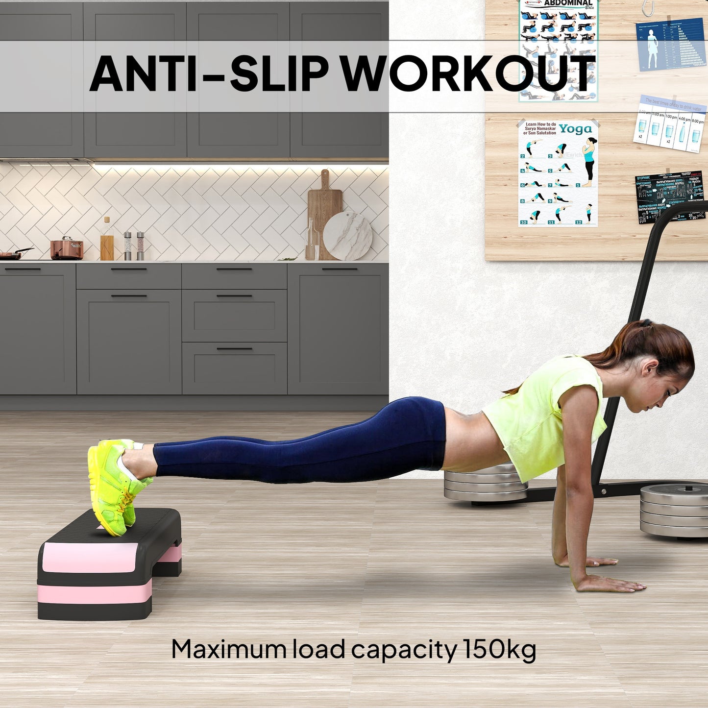 Aerobic Step with 3-Level Adjustable Heights for Home (1)