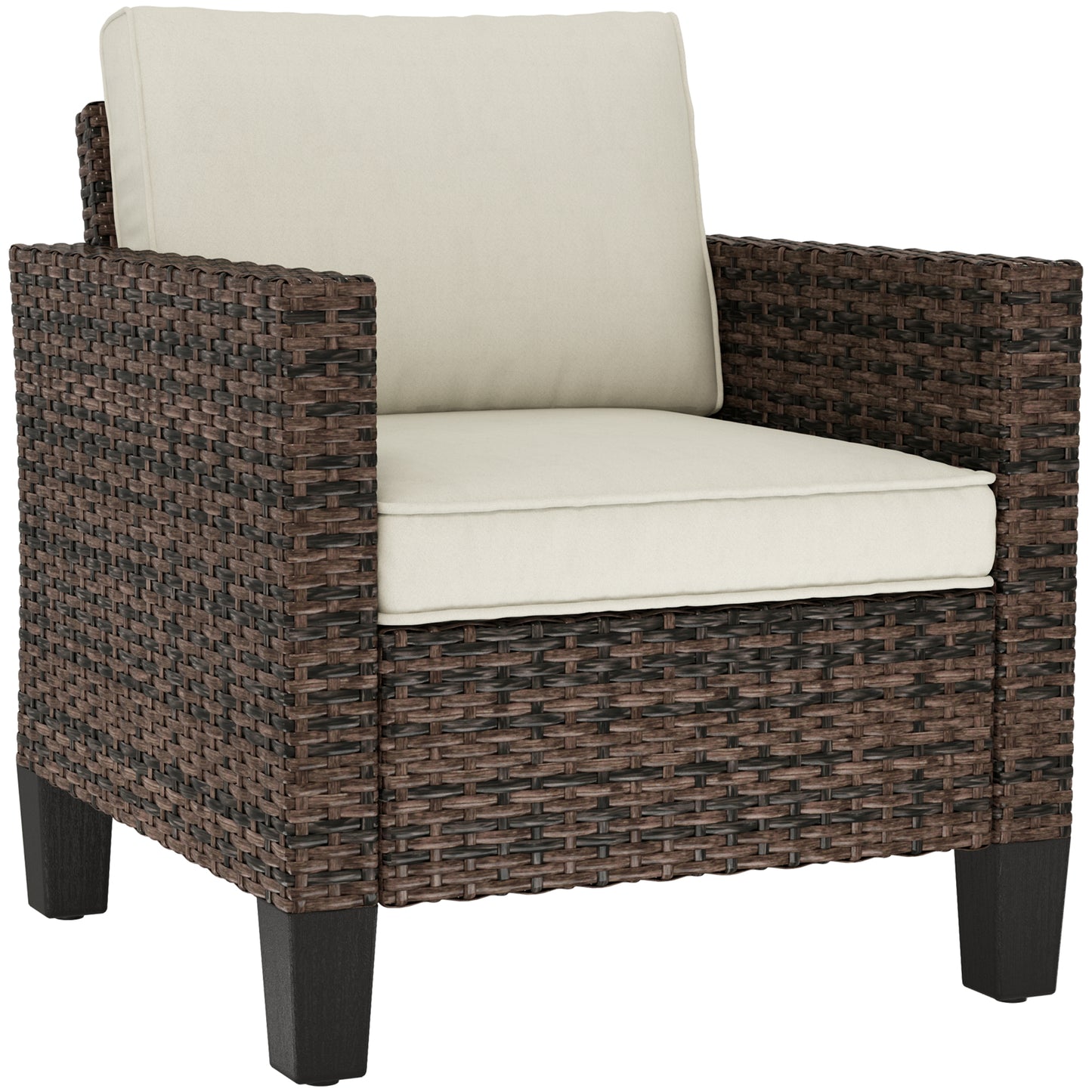 Single Rattan Armchair, with Cushions