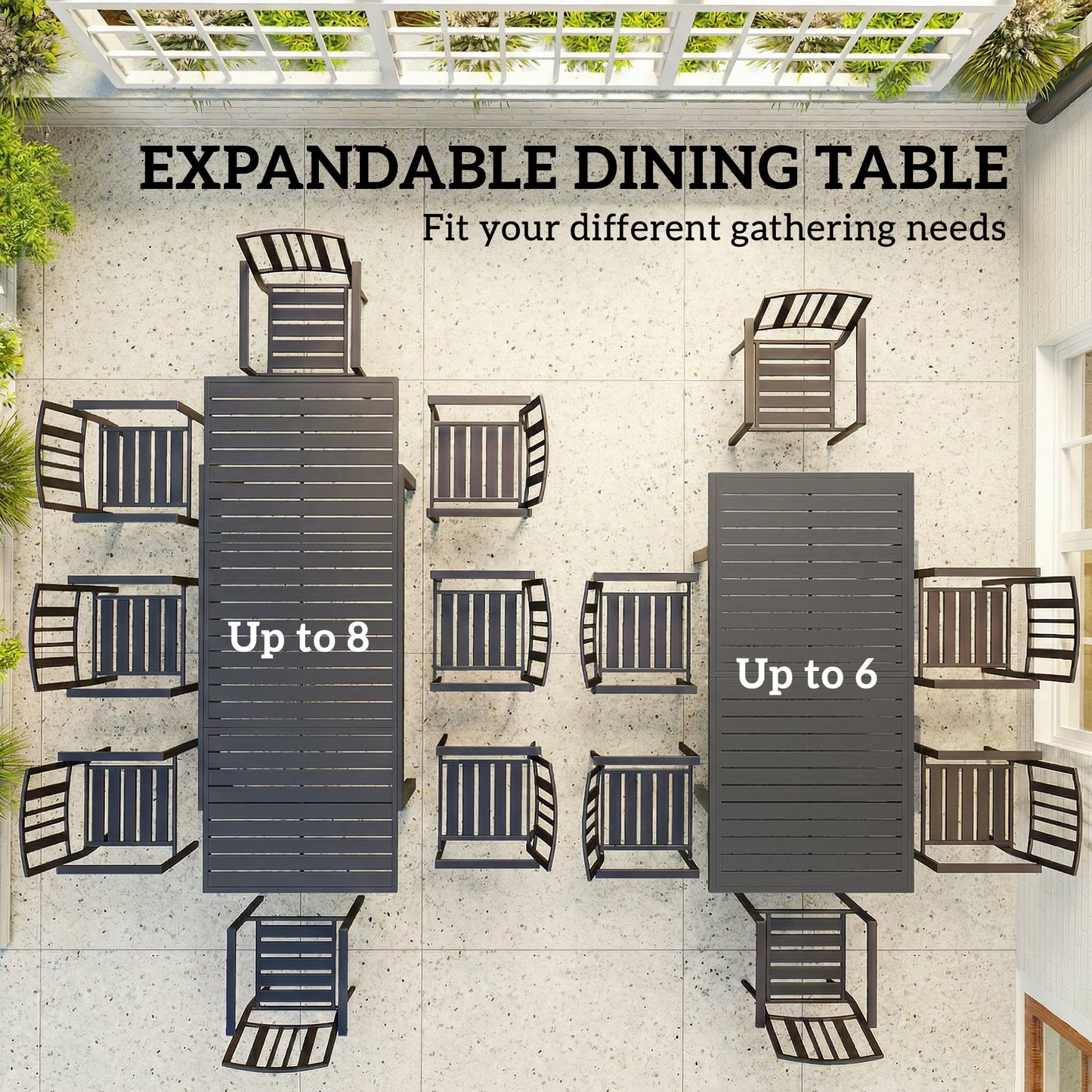 Extending Garden Table for 6-8 People