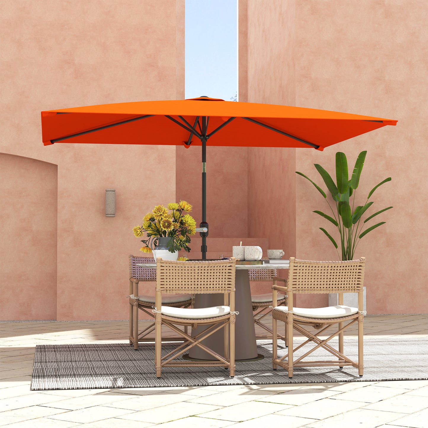 3x2m Garden Parasol Umbrella with Aluminium Pole, Tilt and Crank