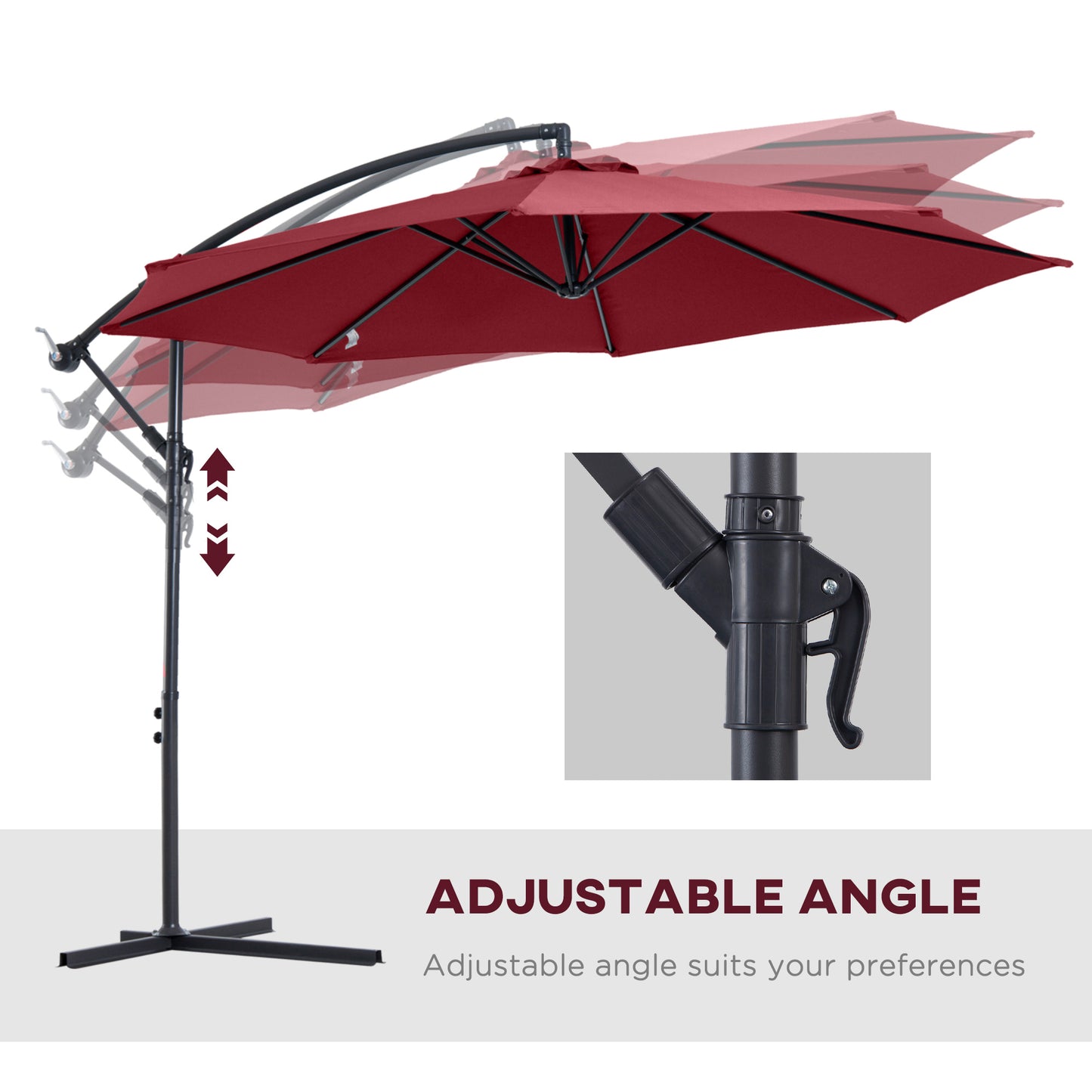 Cantilever Umbrella Parasol Hanging Banana Steel Dark Green 3M Patio