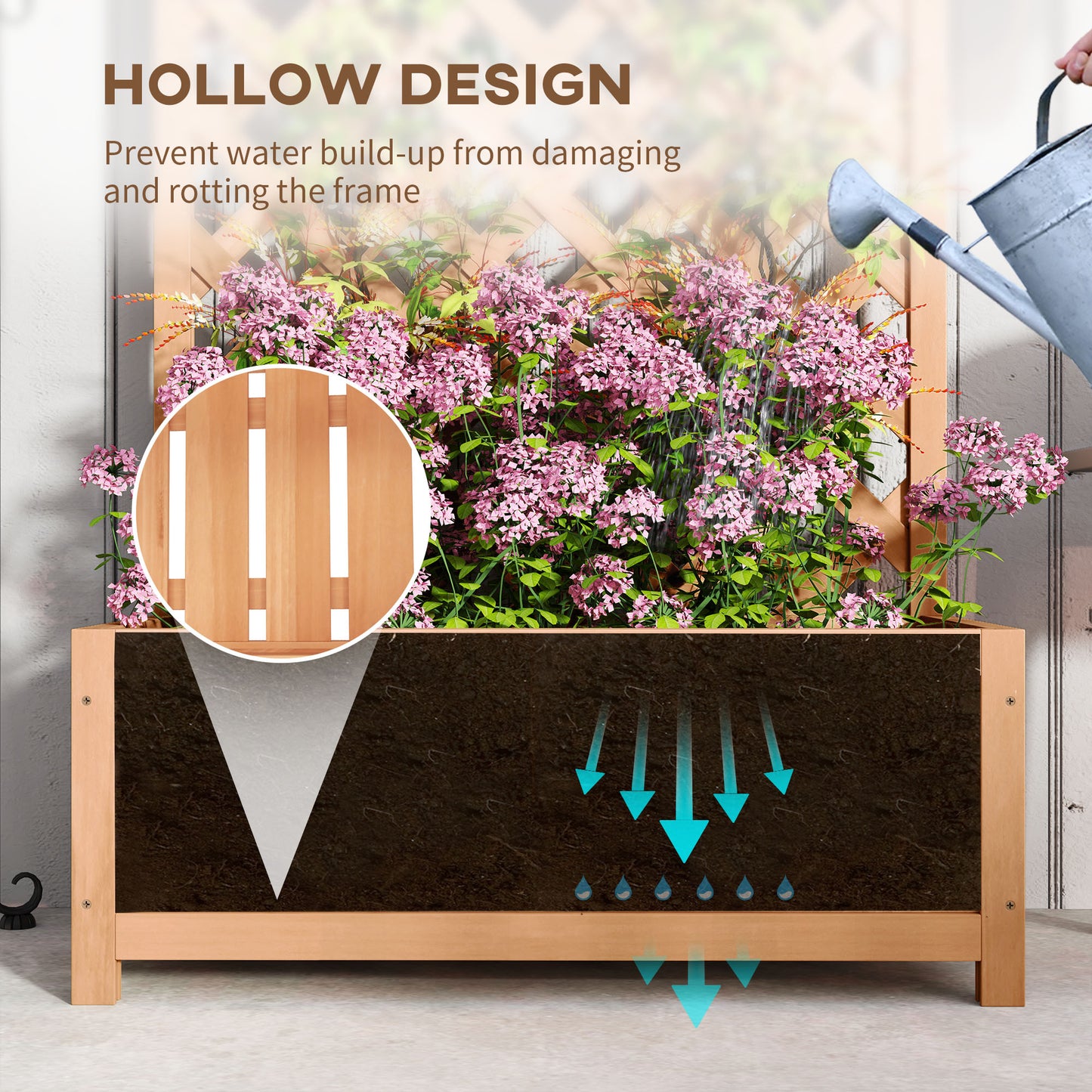 Wooden Planter with Trellis (1)