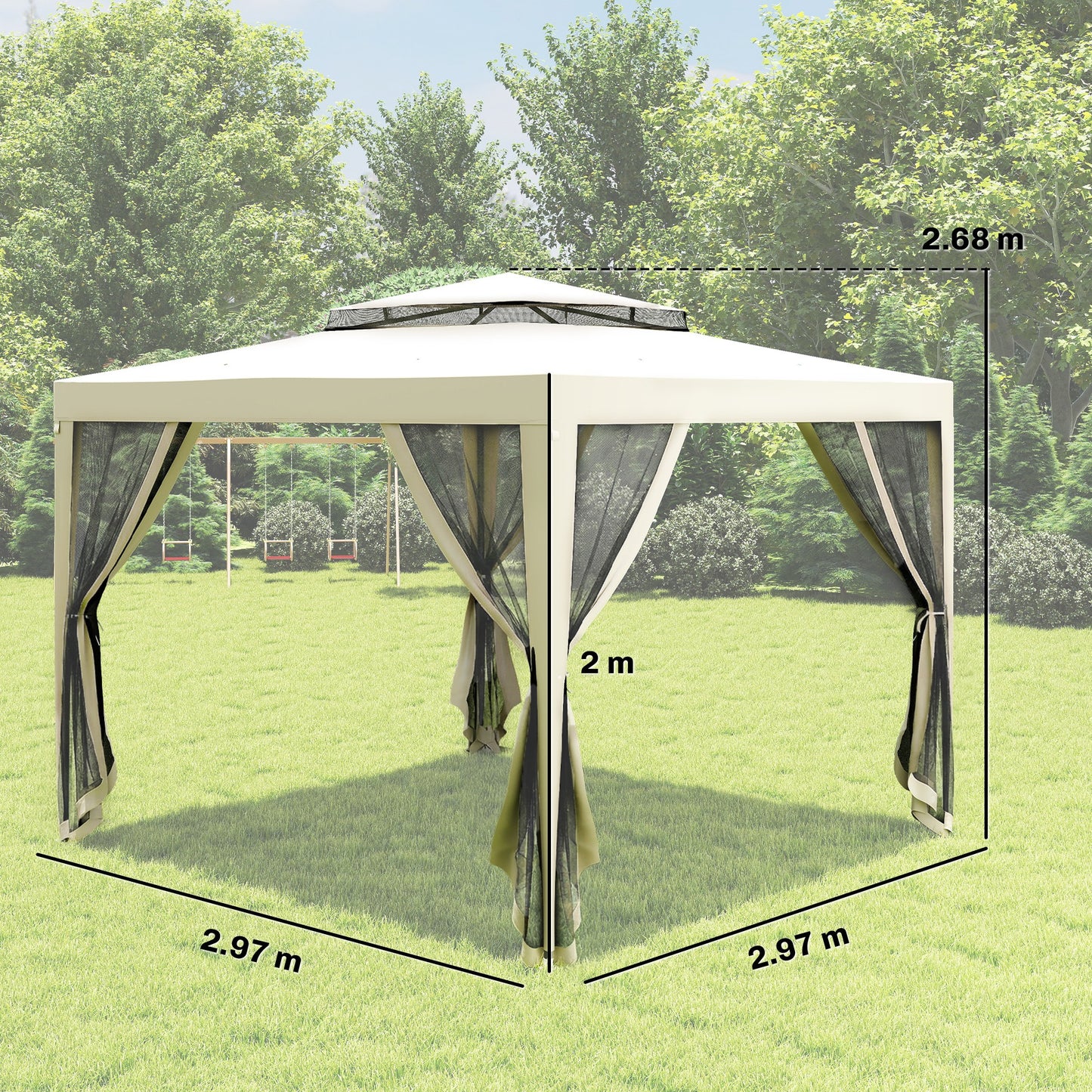 3 x 3 m Gazebo, Netting Party Tent