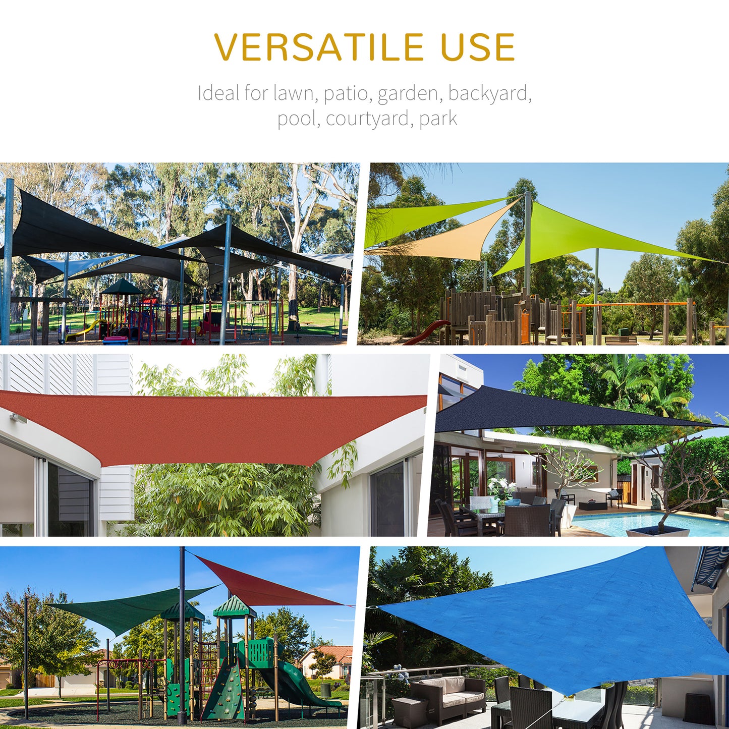 5x5m Triangle Sun Shade Sail Outdoor UV Protection HDPE Canopy w/