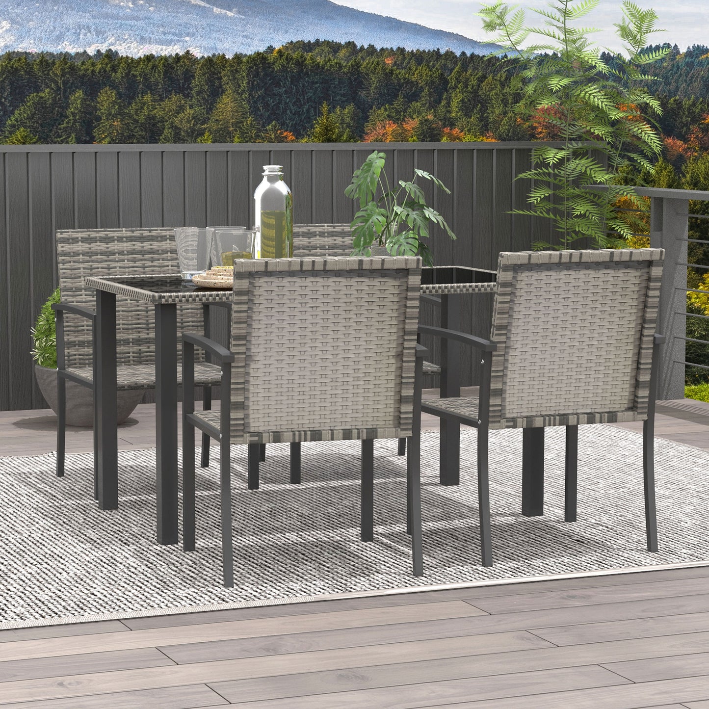 Outdoor Dining Set 5 Pieces Patio Conservatory