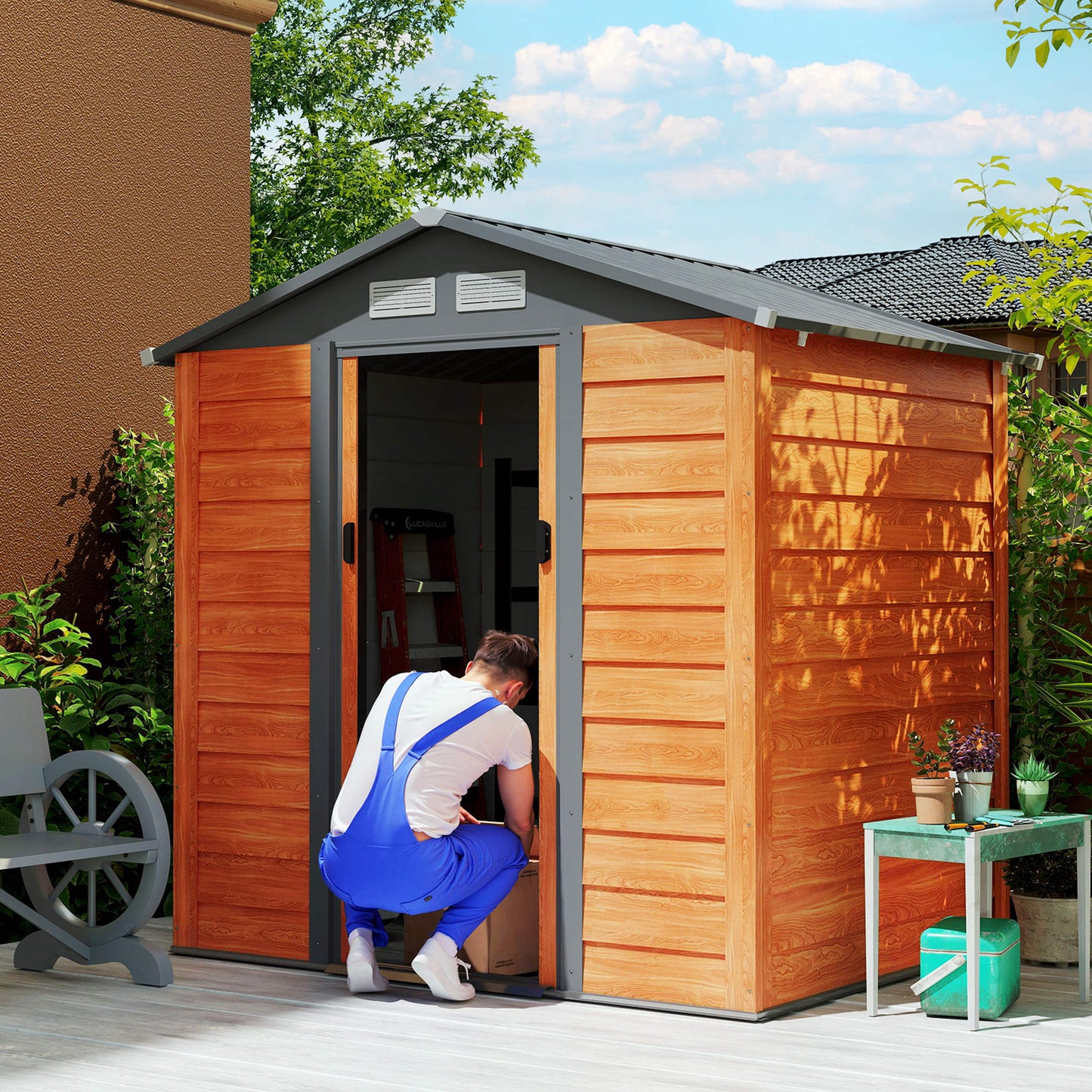 6.5 x 5ft Metal Garden Shed