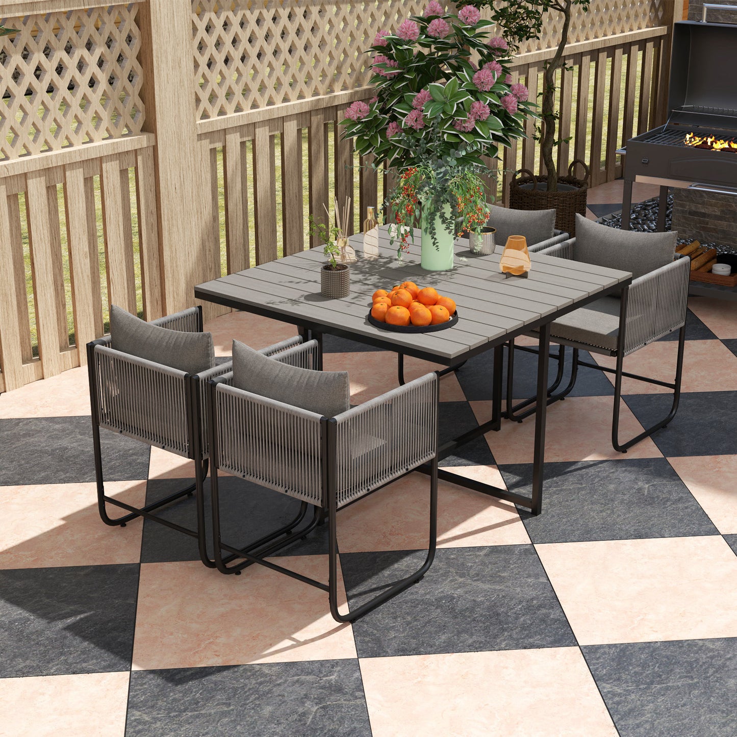 4 Seater Rattan Cube Garden Furniture Set
