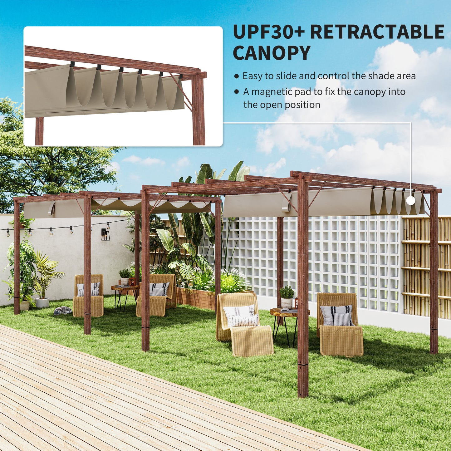 3 x 3 m Retractable Roof Pergola