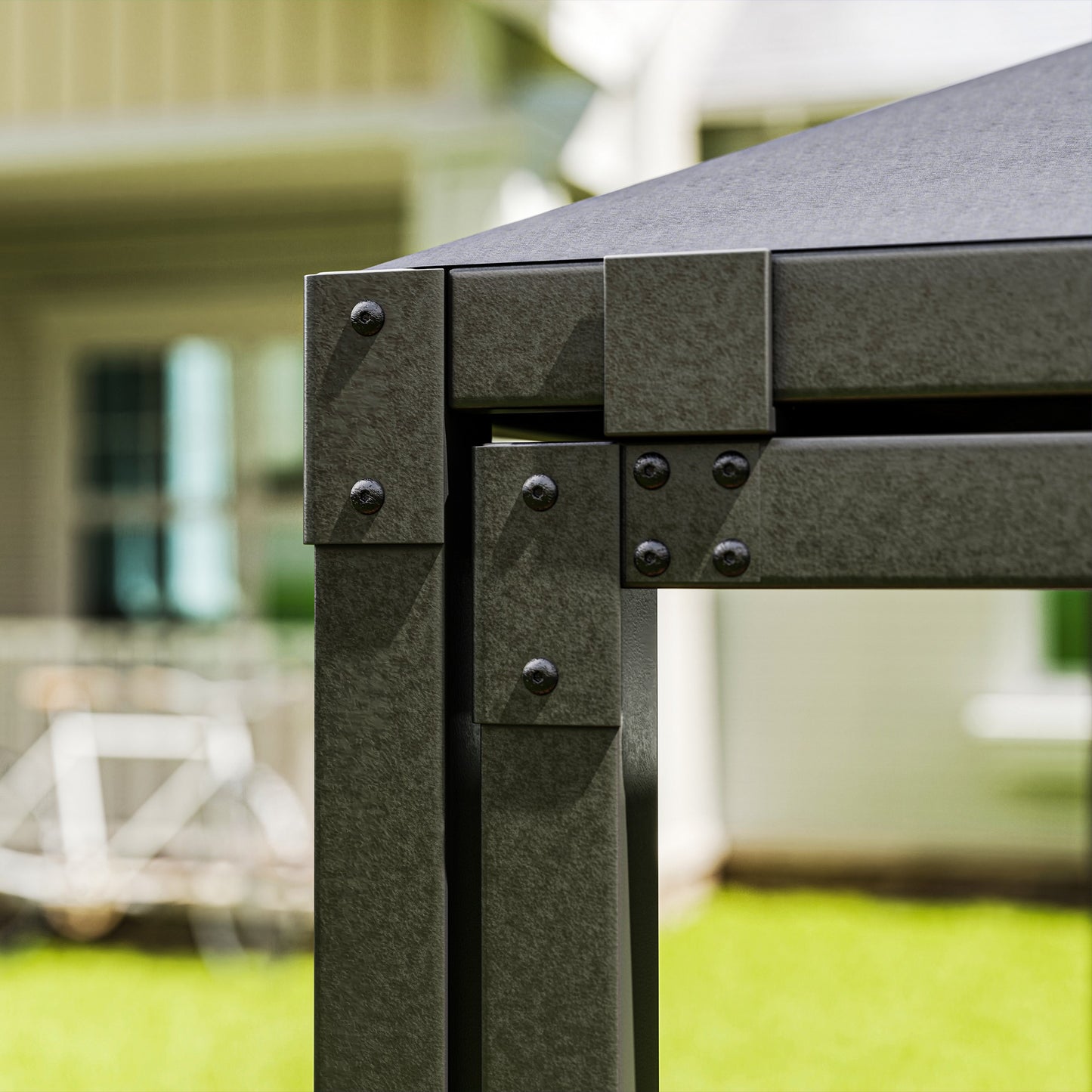 3 x 6m Garden Gazebo with Extendable Awning and Wheels