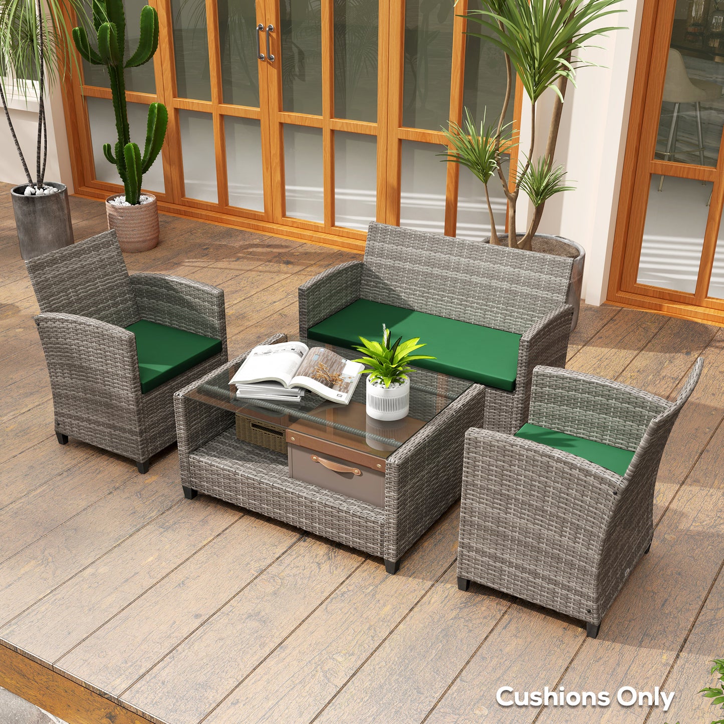 Outdoor Seat Cushion Pads for Rattan Furniture