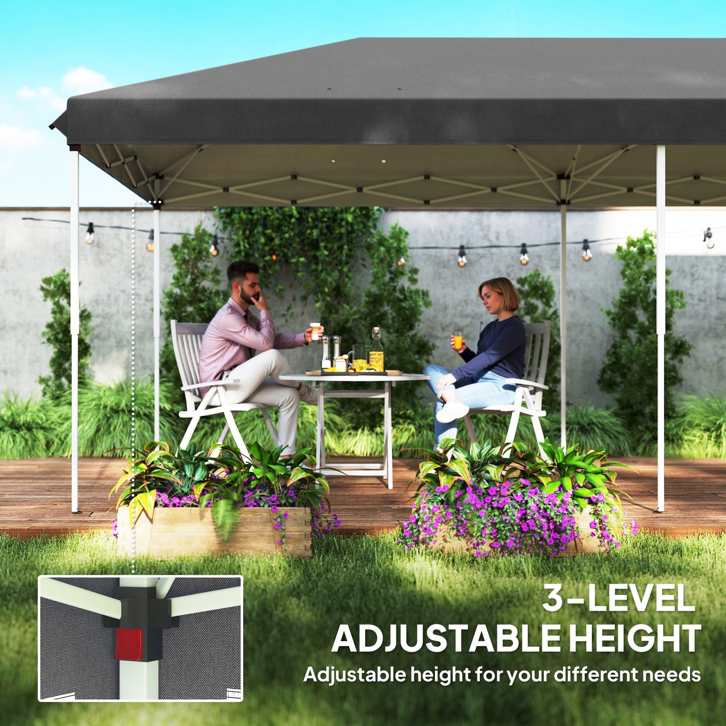 3 x 6m Pop Up Gazebo, Outdoor Canopy Shelter