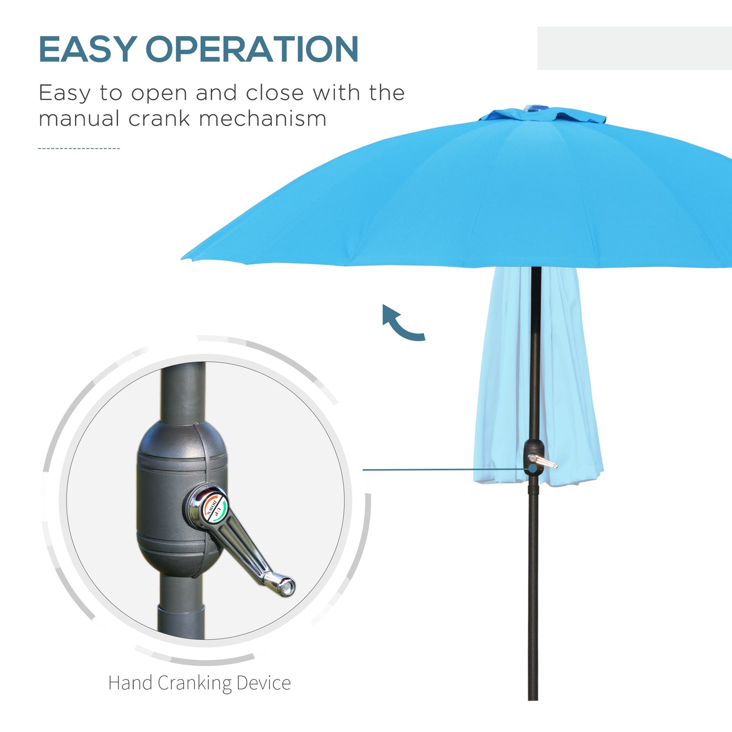 2.5m Shanghai Garden Parasol Umbrella with Crank & Tilt (1)