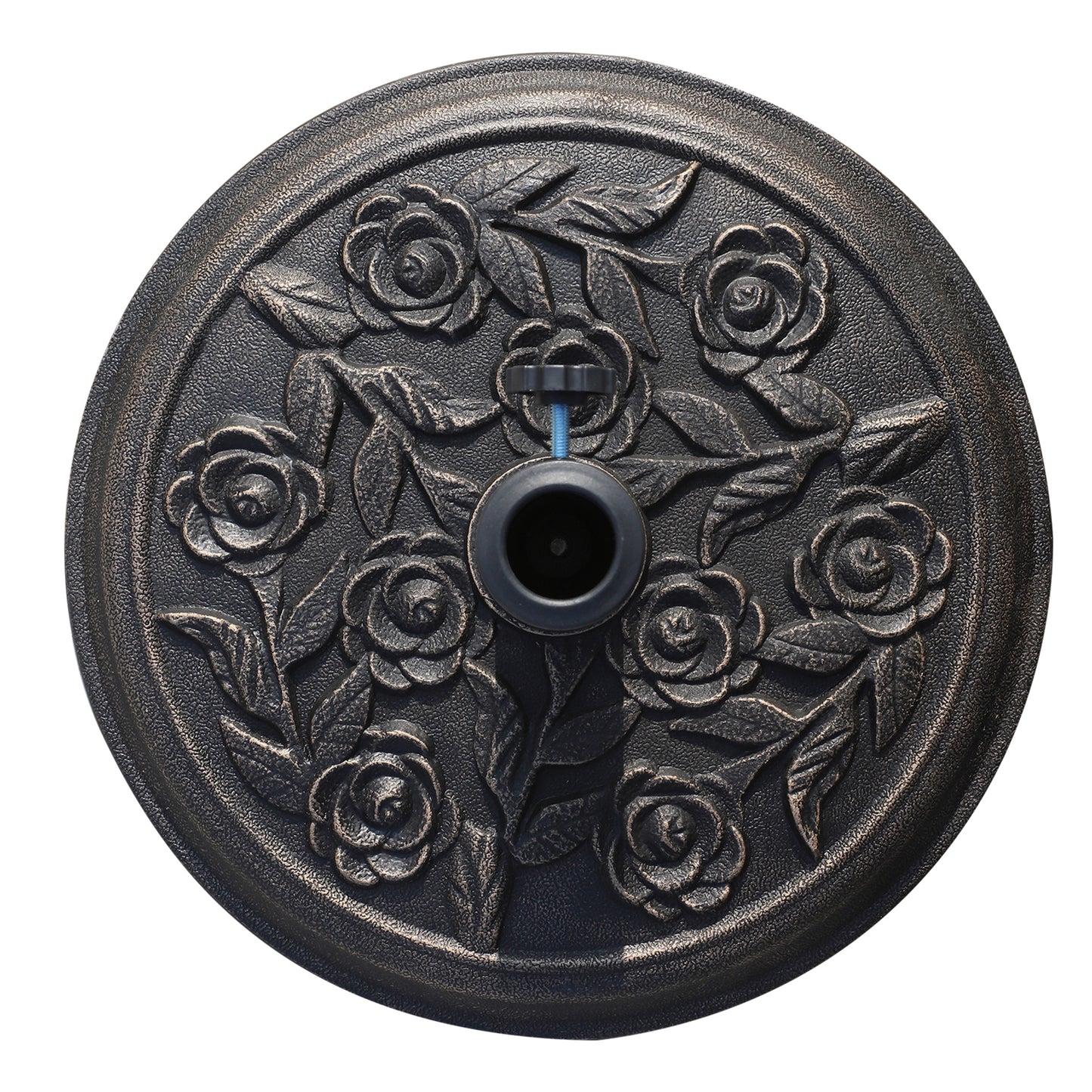 9kg Garden Parasol Base, Round Resin Cast Iron Effect Sun Umbrella