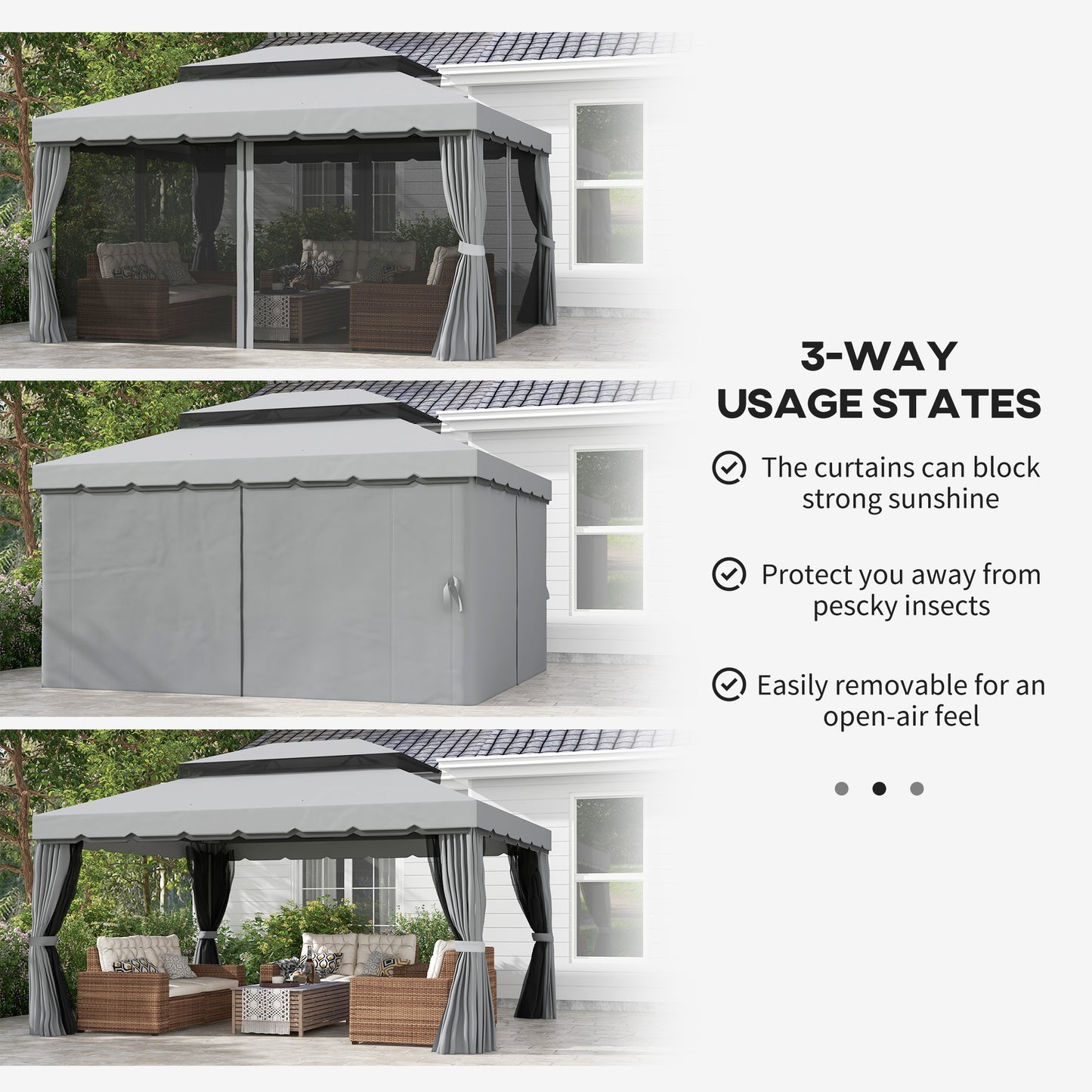 3 x 4m Aluminium Garden Gazebo