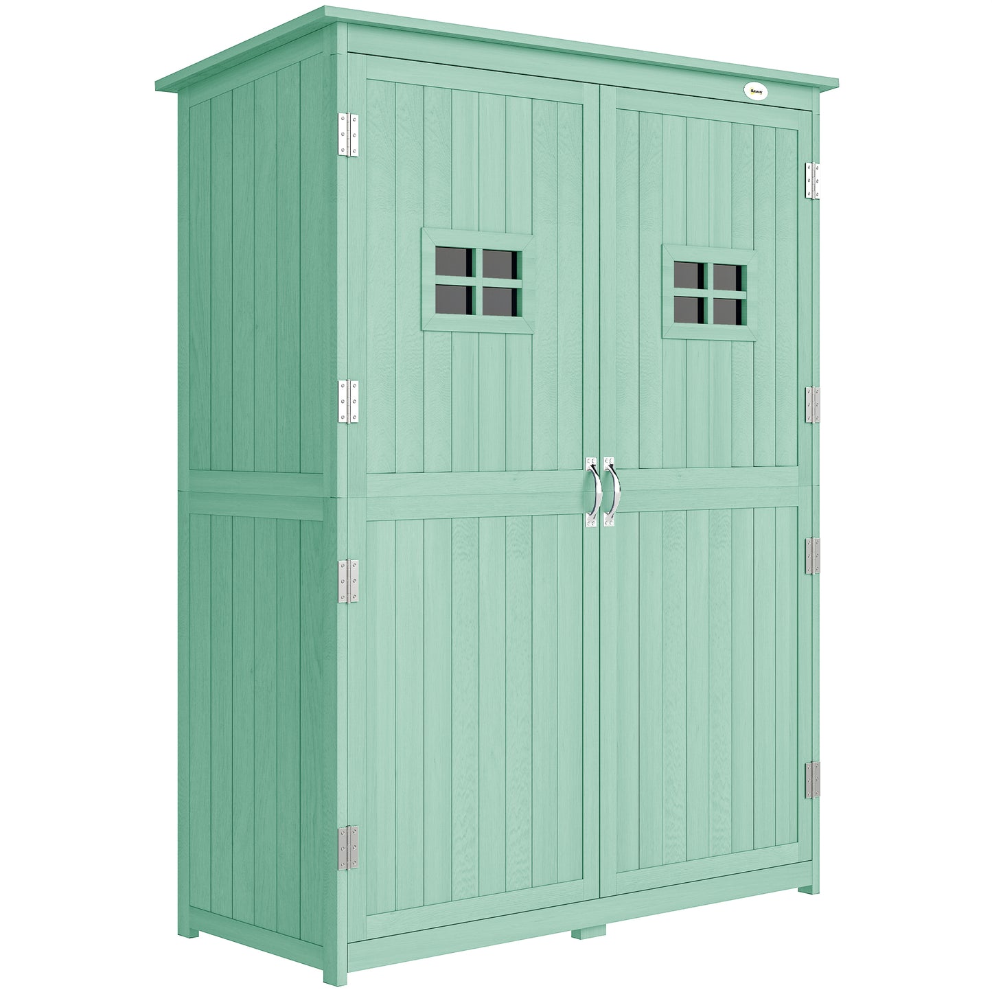 Wooden Garden Shed with Two Windows, Tool Storage Cabinet (1)