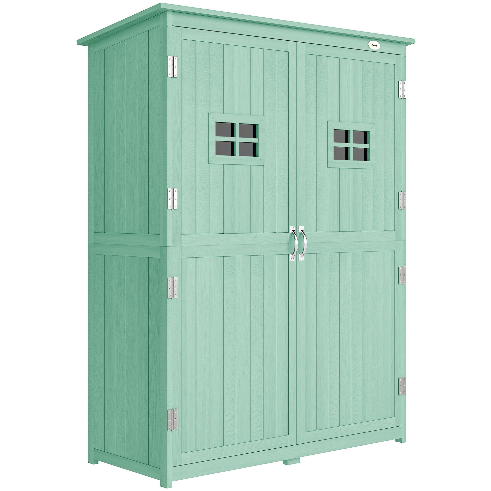 Wooden Garden Shed with Two Windows, Tool Storage Cabinet (1)