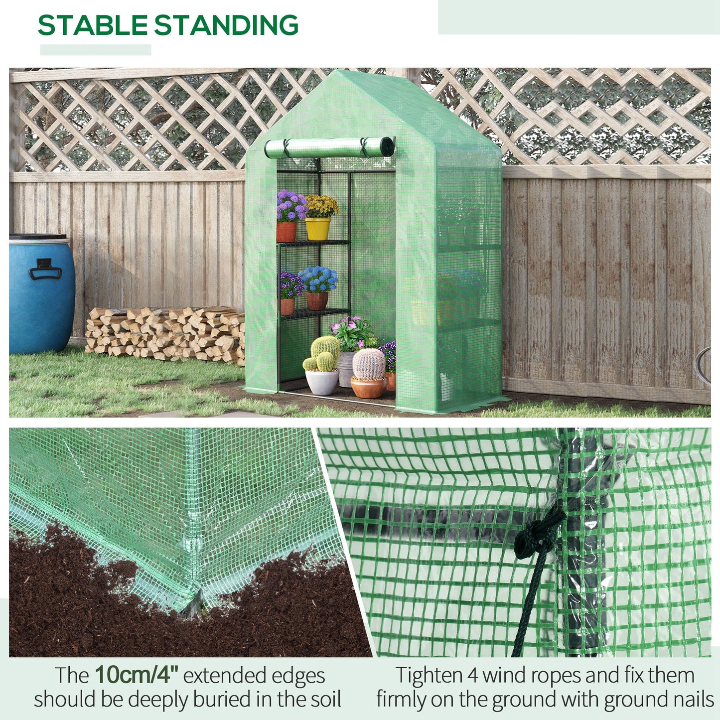 Walk In Greenhouse with Shelves