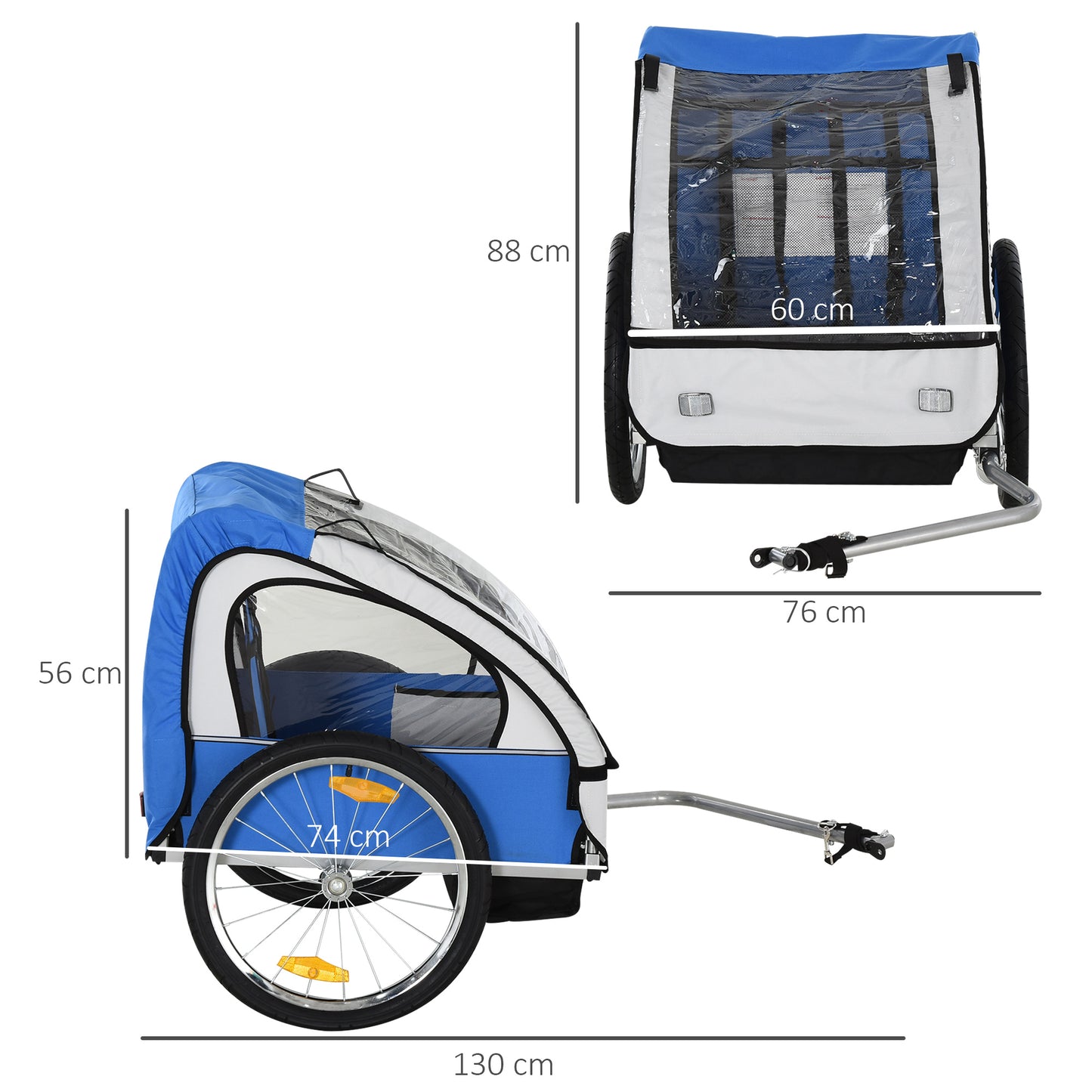 2 Seat Bike Trailer Bicycle wagon