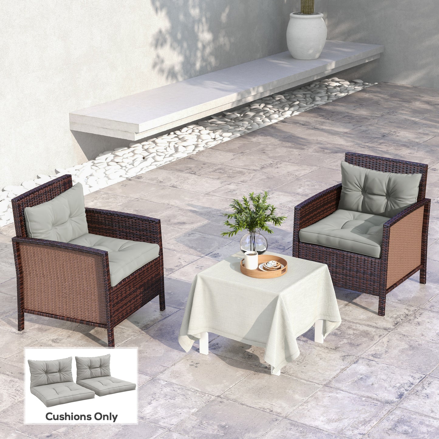4-Piece Seat Cushions Back Pillows Replacement