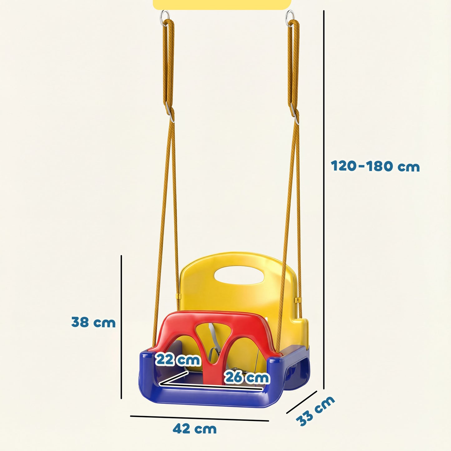 3 in 1 Detachable Kids Swing Seat with Seatbelt