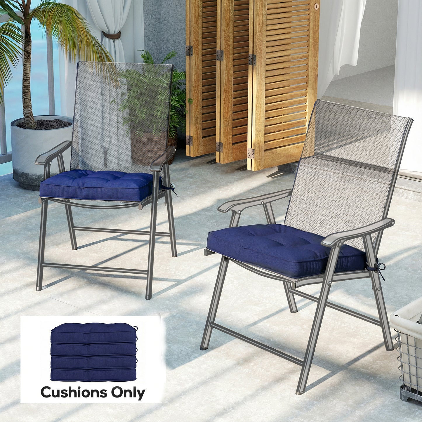 Garden Seat Cushion with Ties