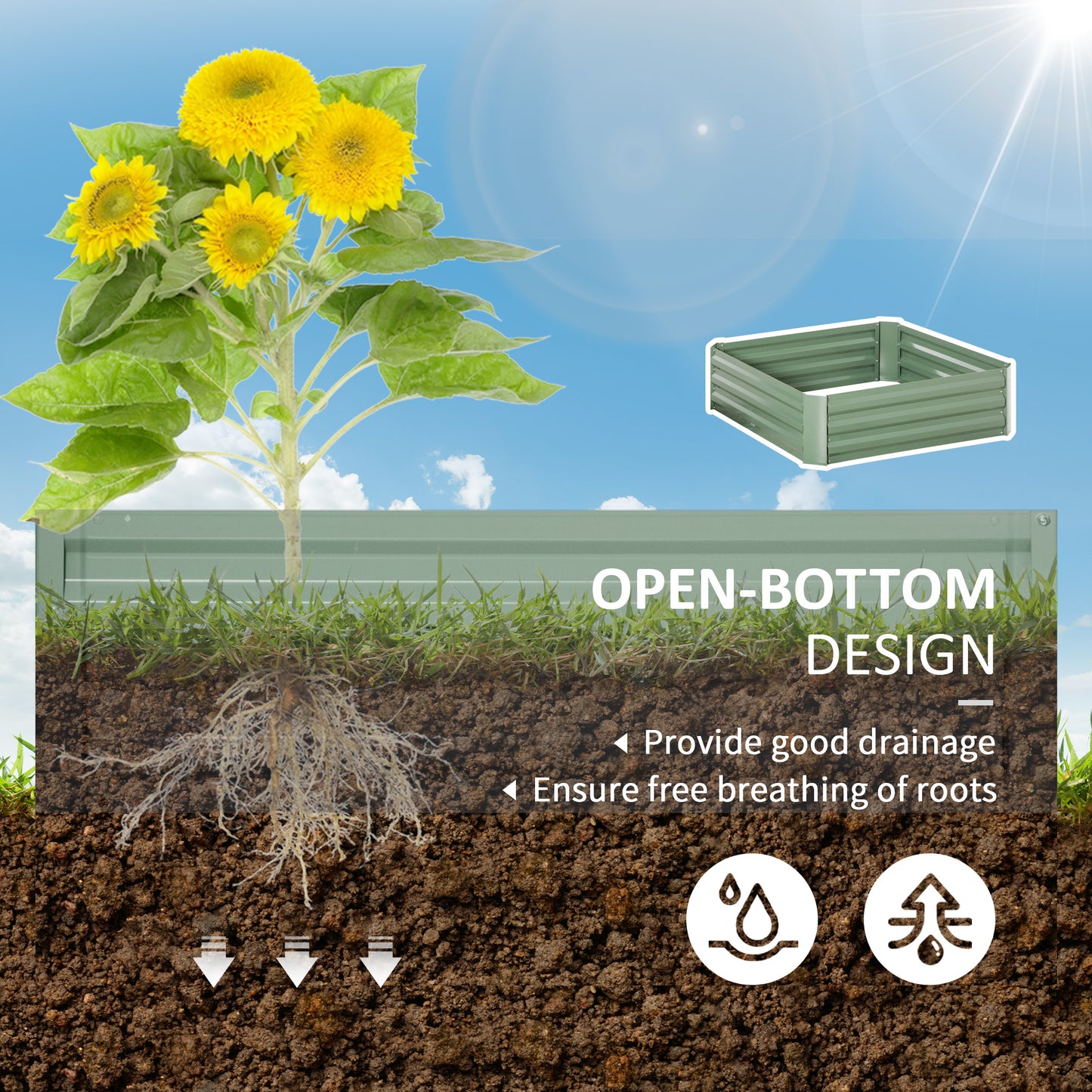 Set of 2 291L Raised Garden Bed