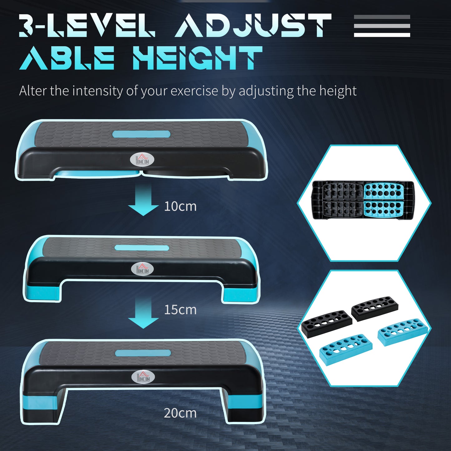 Aerobic Step with 3-Level Adjustable Heights for Home (1)