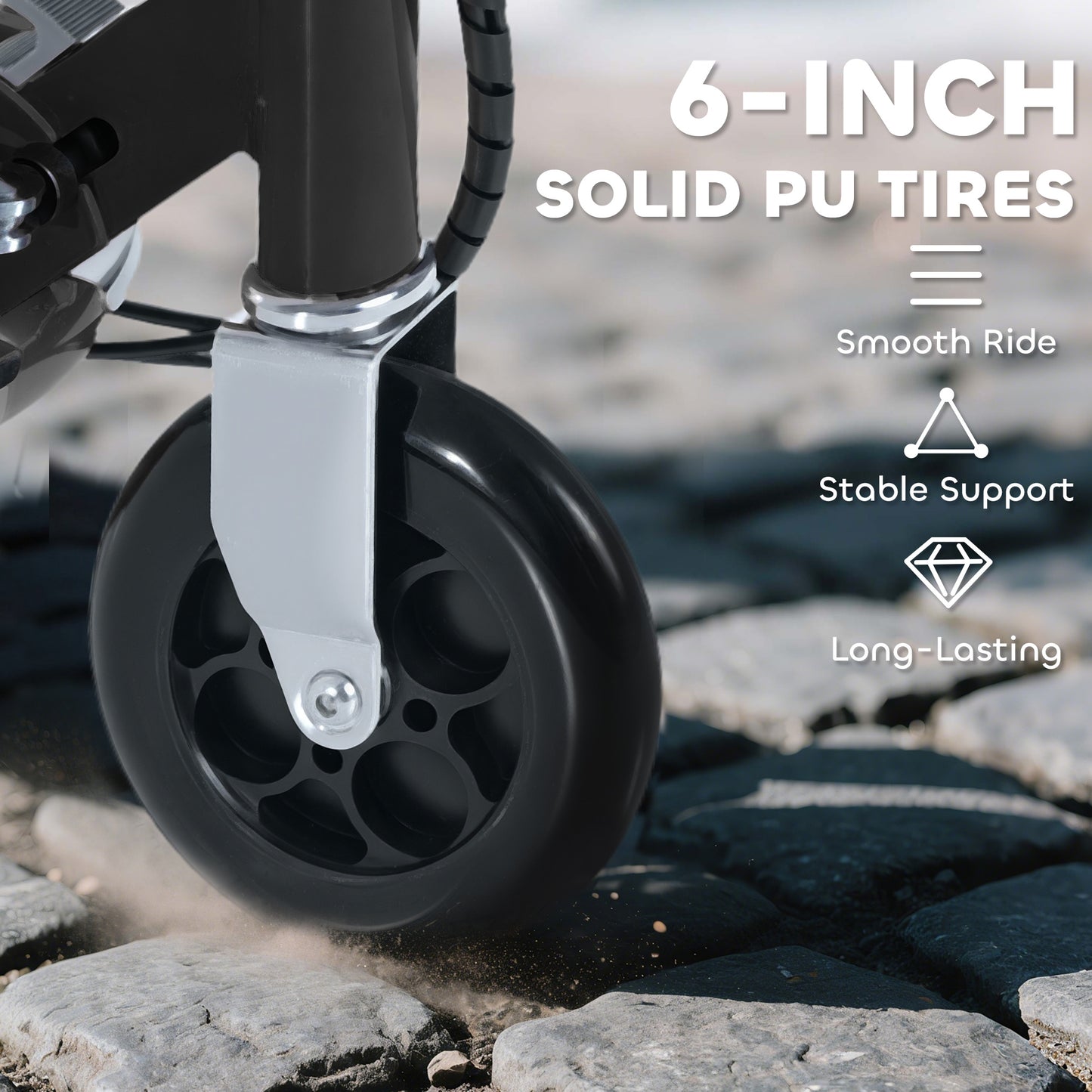 Foldable Powered Scooter with Adjustable Seat, Brake
