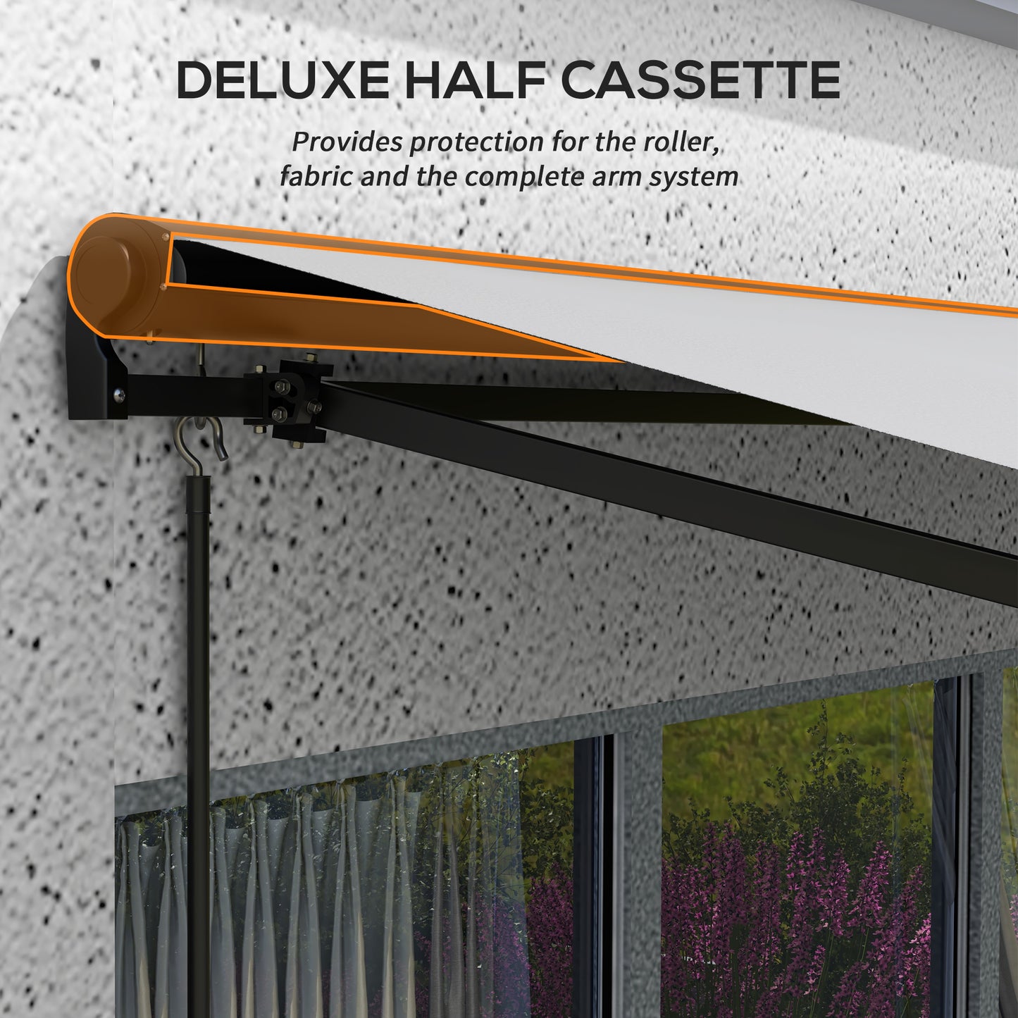 Electric Awning with Aluminium Frame and Remote Control, 3 x 2m