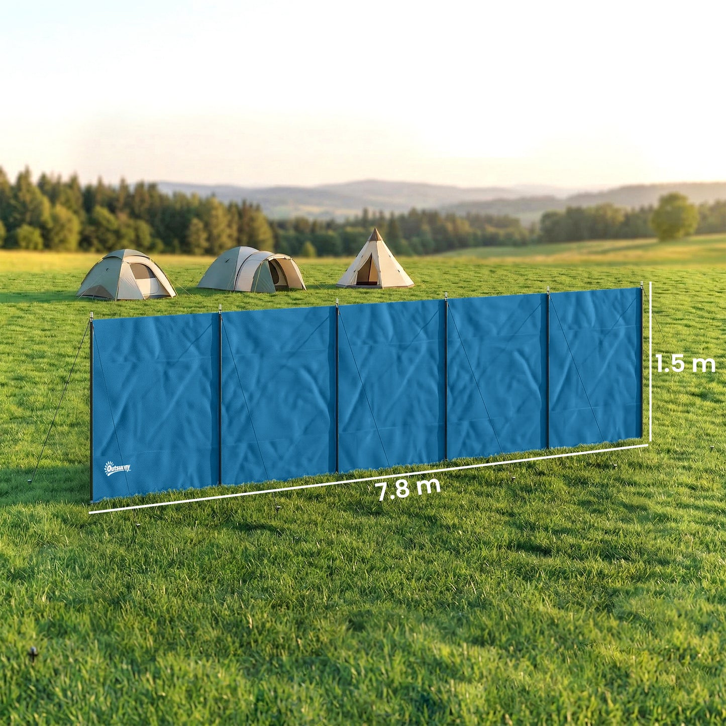 Camping Windbreak, Foldable Portable Wind Blocker w/ Carry Bag (2)