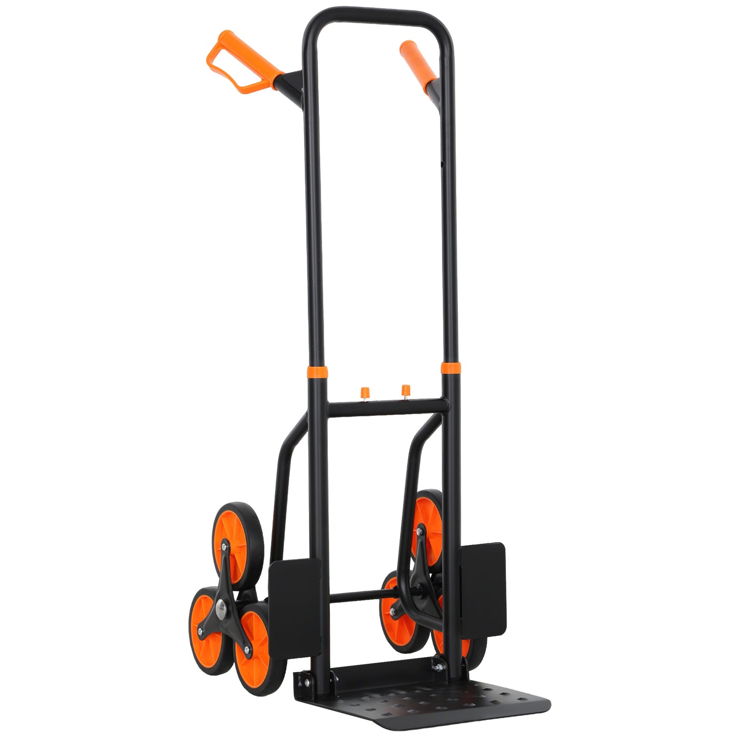 Six-Wheel Folding  Sack Barrow Trolley - Black/Orange