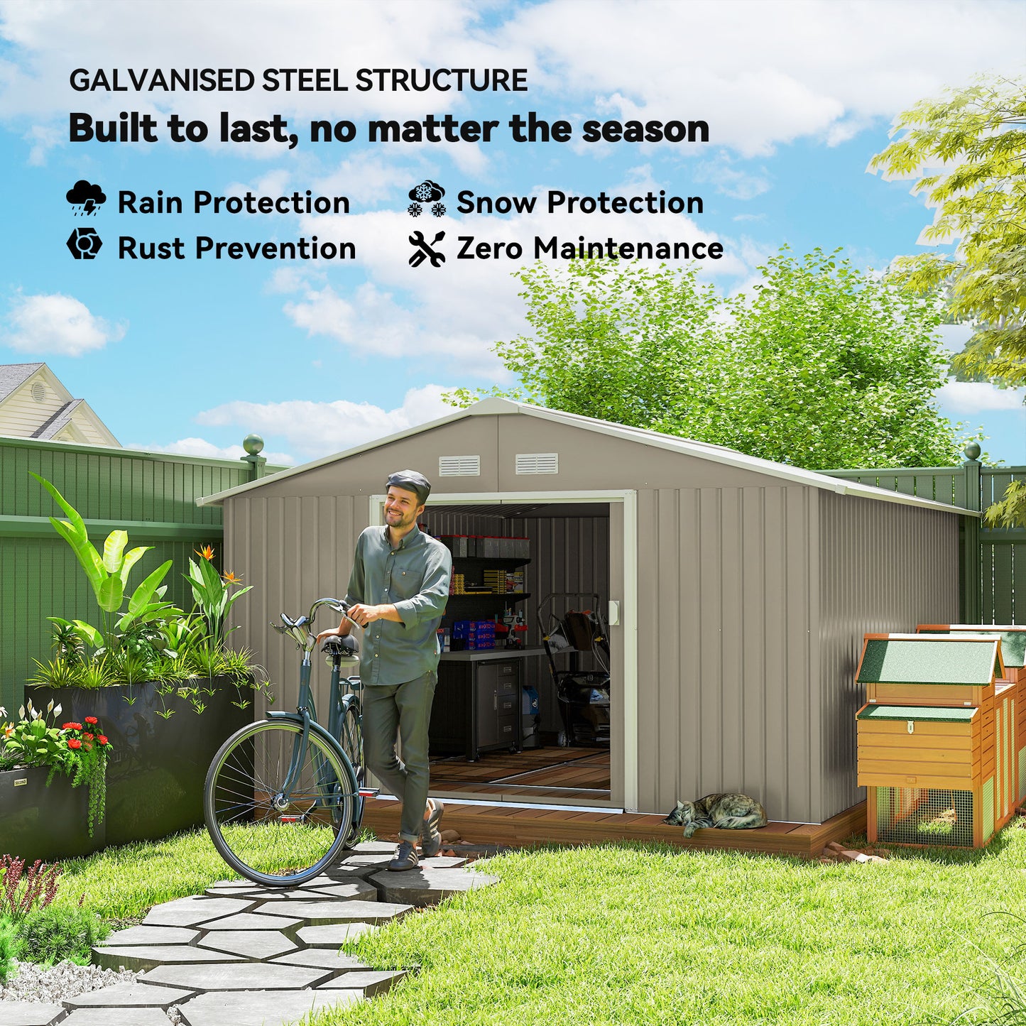 13 x 11ft Large Garden Shed