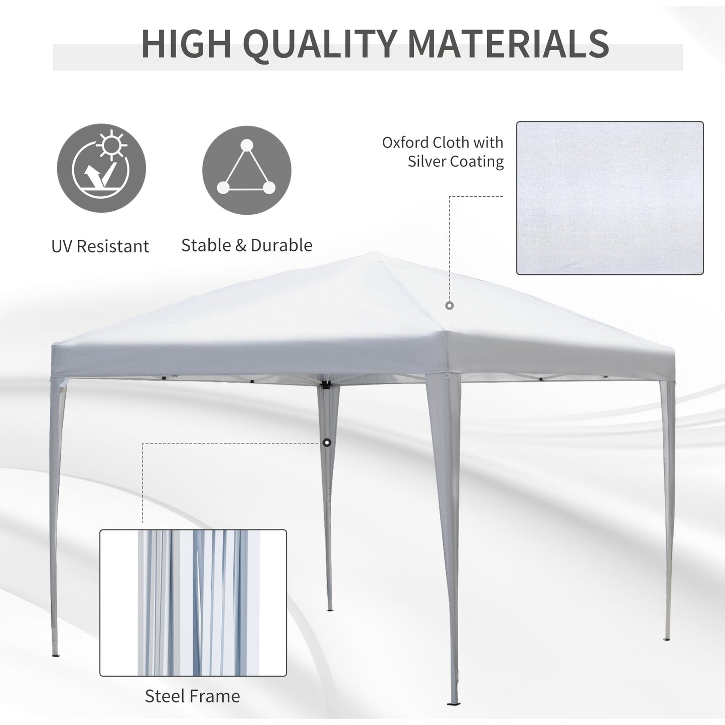 3 x 3M Garden Pop Up Gazebo Height Adjustable Marquee Party Tent