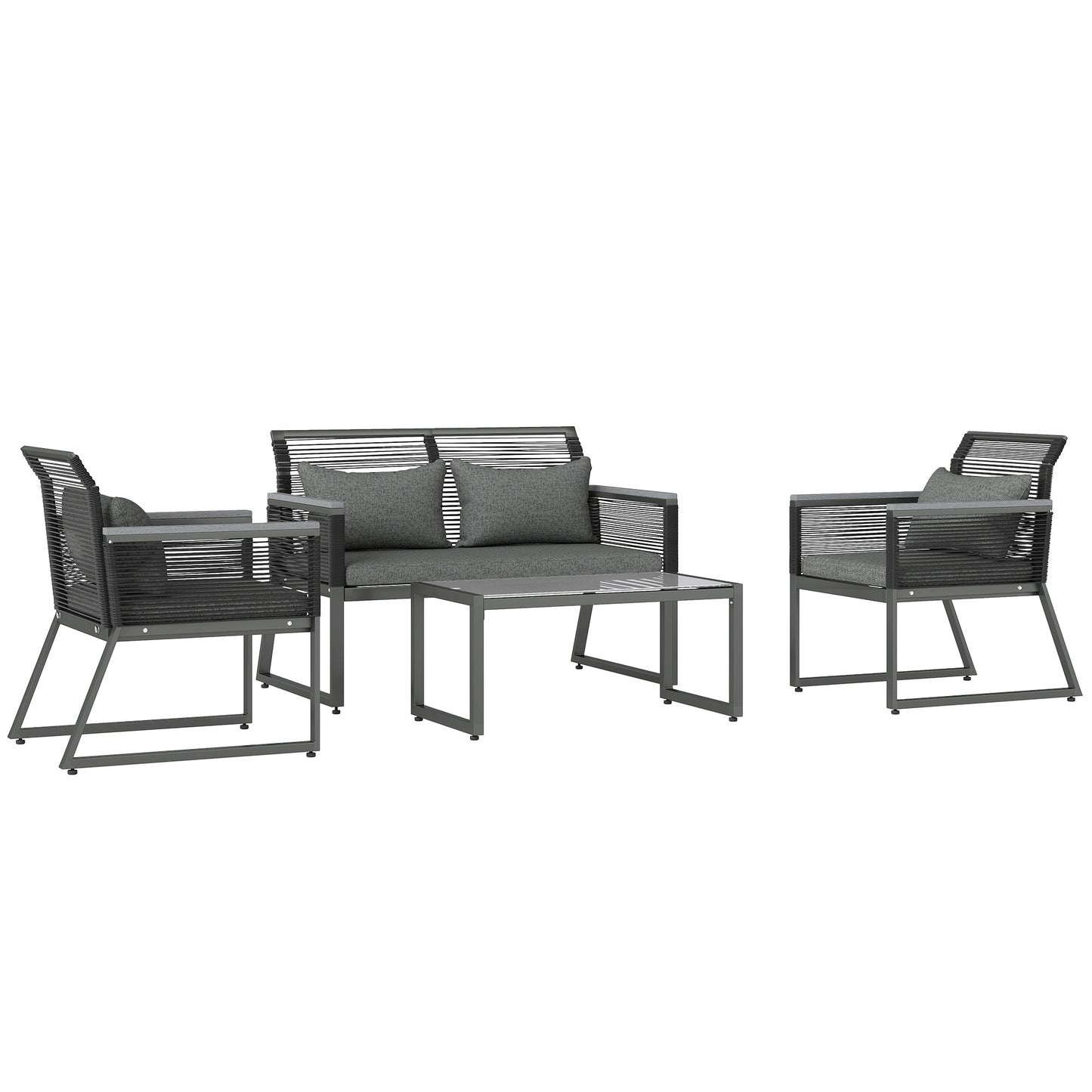 4 Pieces Rattan Garden Furniture Set (5)