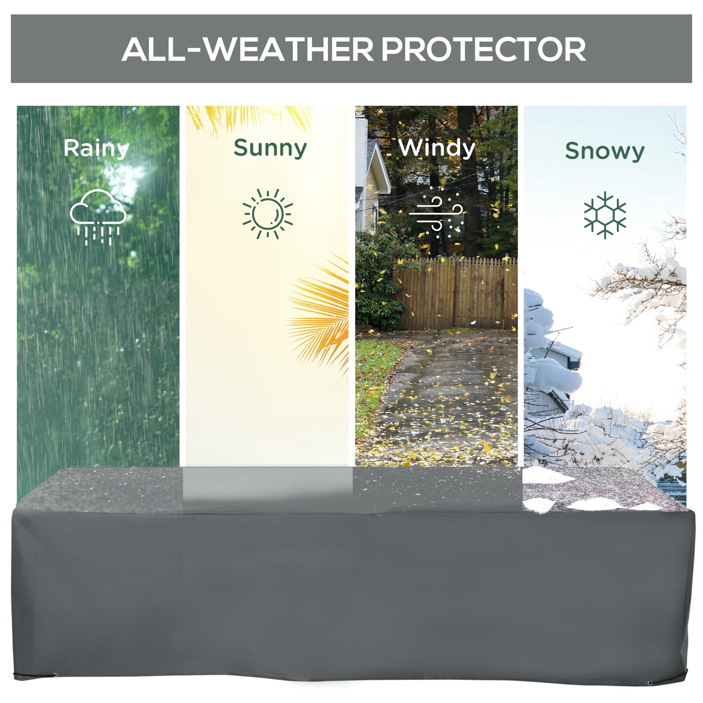 200x73cm Outdoor Garden Rattan Furniture Protective Cover Water UV