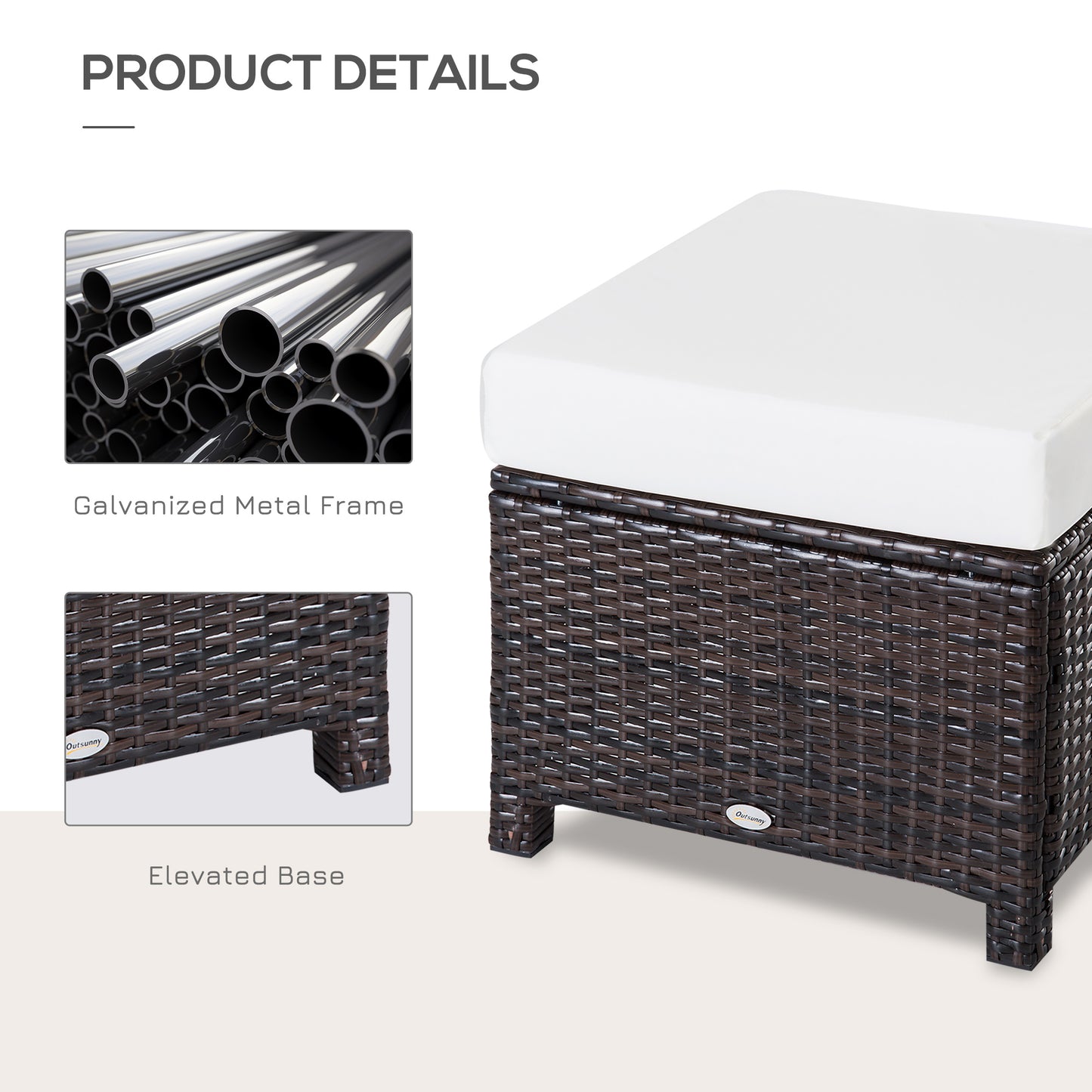 Rattan Footstool Wicker Ottoman
