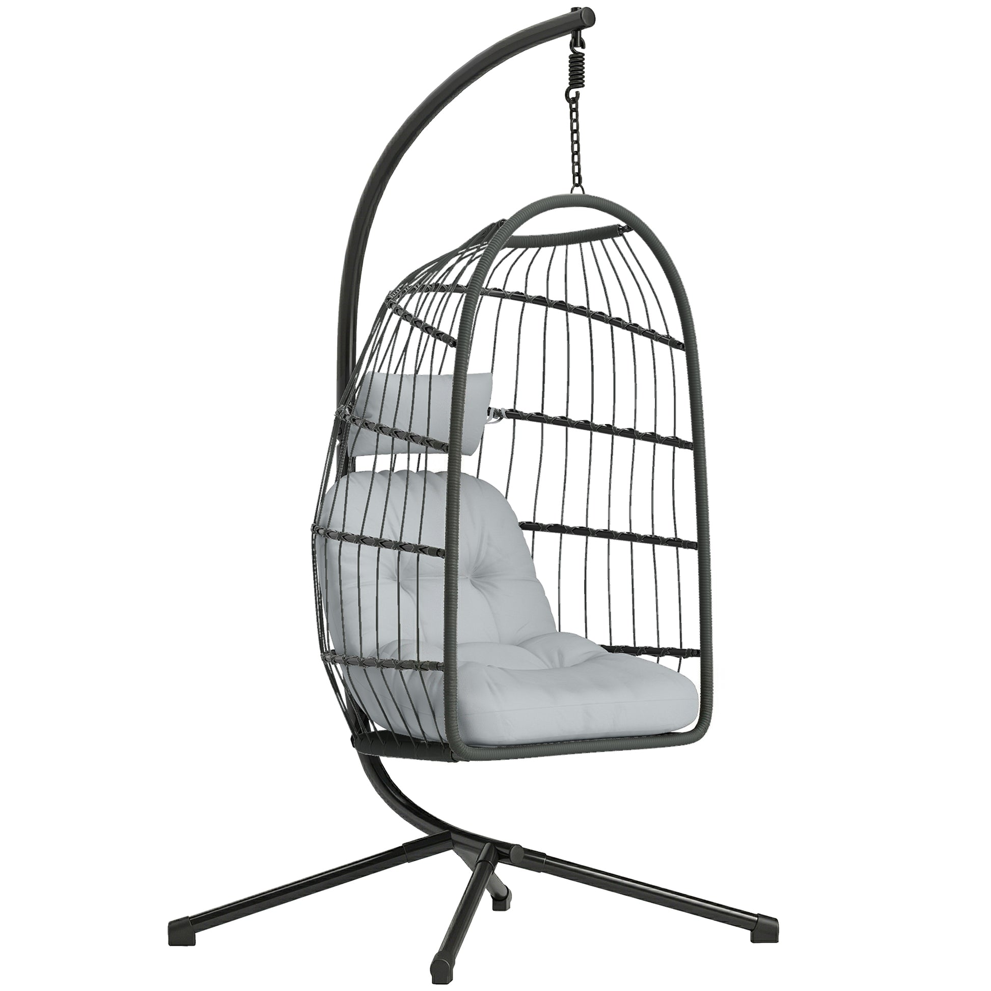 Hanging Egg Chair, Indoor Outdoor Hammock Swing Chair with Stand (1)