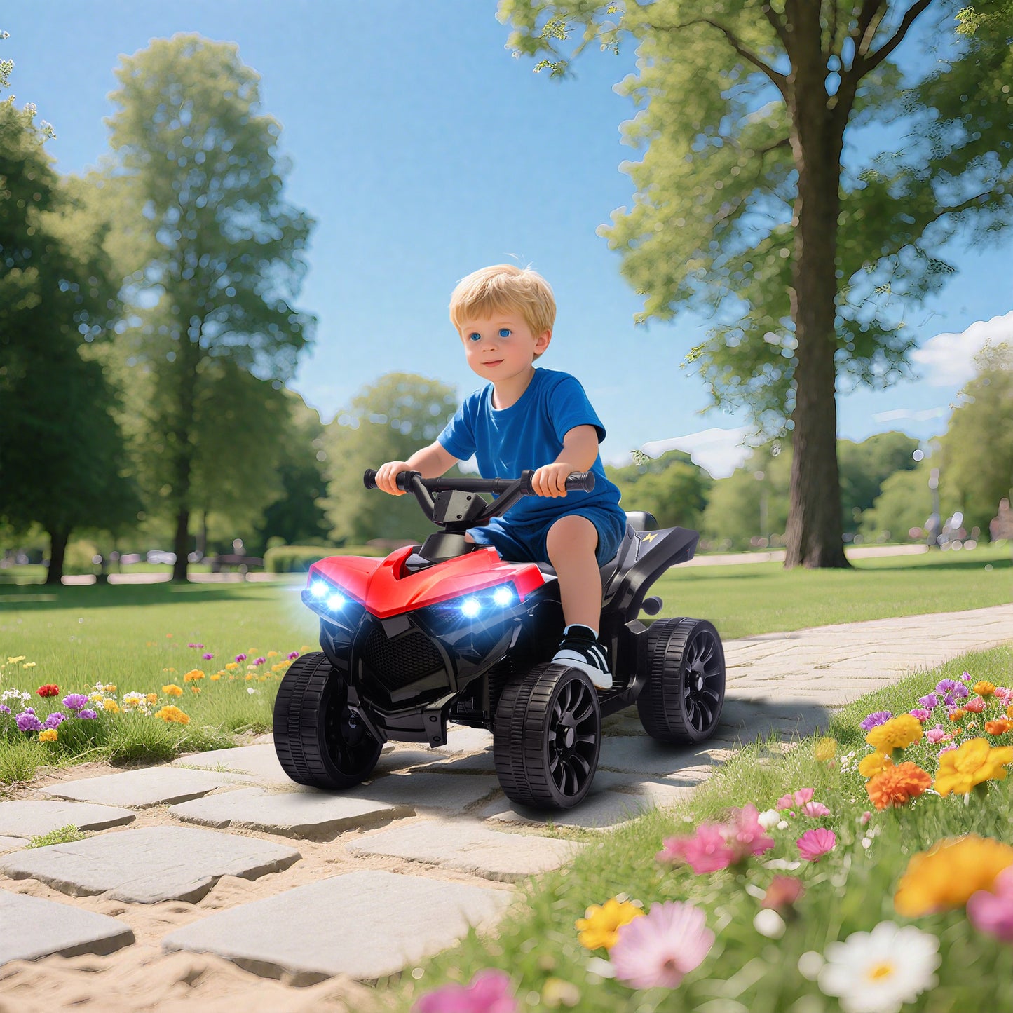 6V Kids ATV, 4 Wheeler Electric Ride on Car with Music
