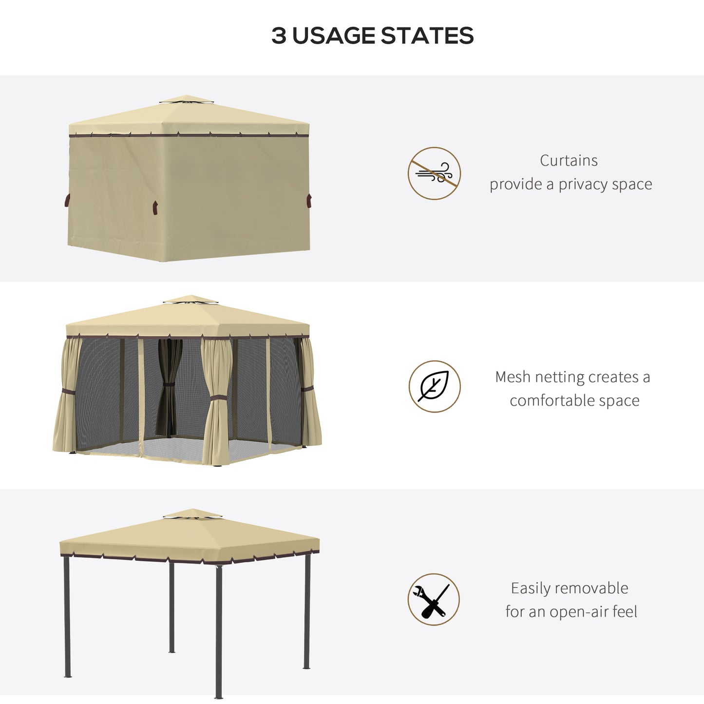 3 x 3(m) Patio Gazebo Canopy Garden Pavilion Tent Shelter (1)