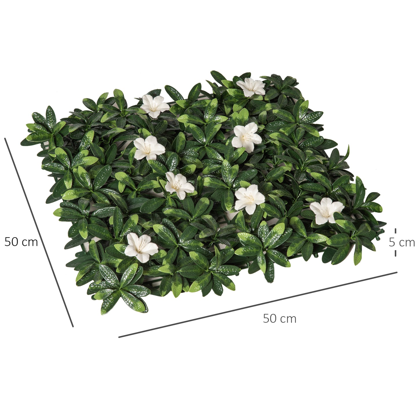 12PCS Artificial Boxwood Wall Panels 50cm x 50cm Rhododendron