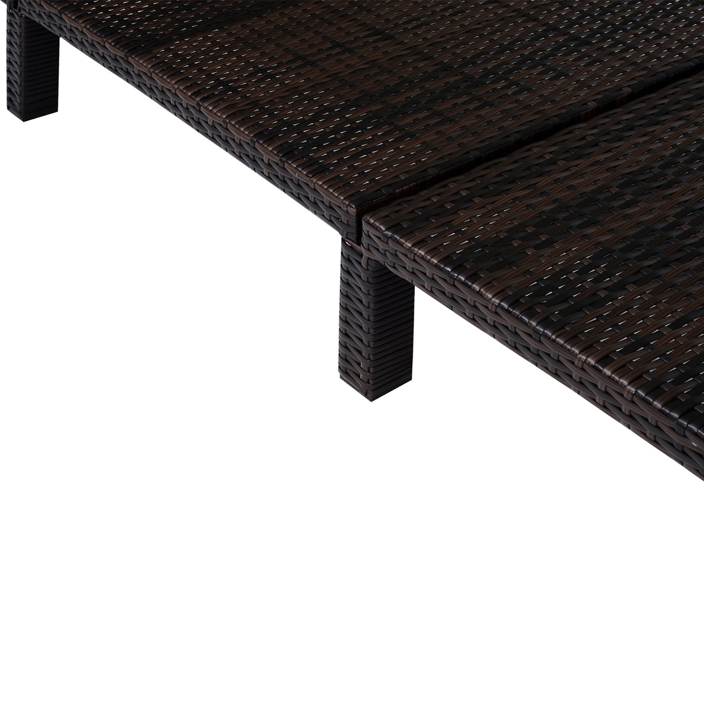 Rattan Sun Lounger, 5-Level Adjustable Garden Lounger Recliner