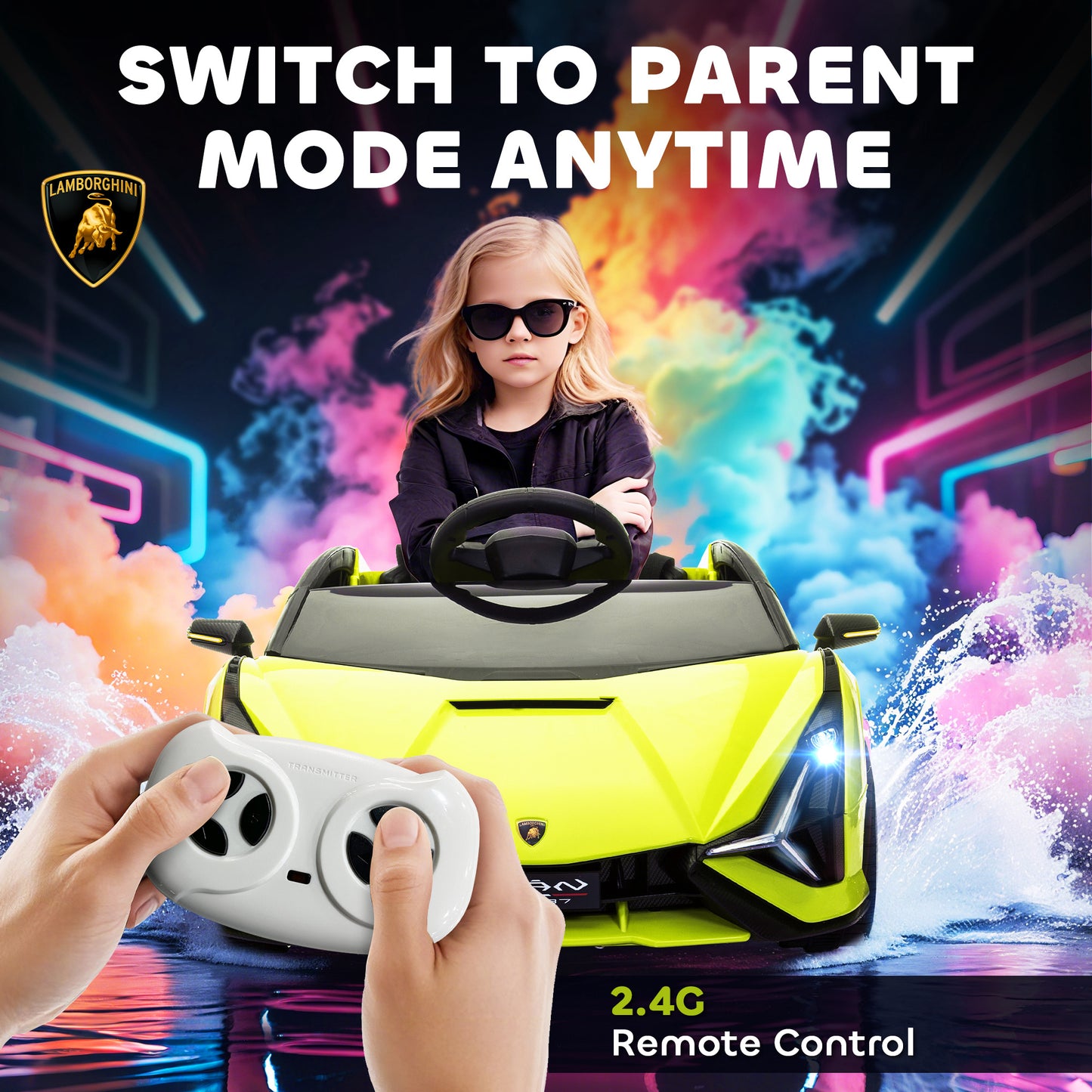 Lamborghini Sian Licensed 12V Electric Car for Kids 2 Motors Toy Car