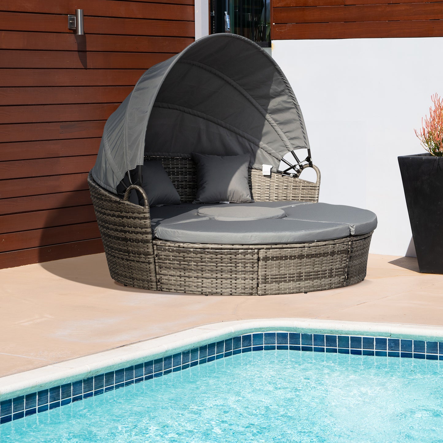Outdoor PE Rattan Garden Furniture with Cushioned (1)