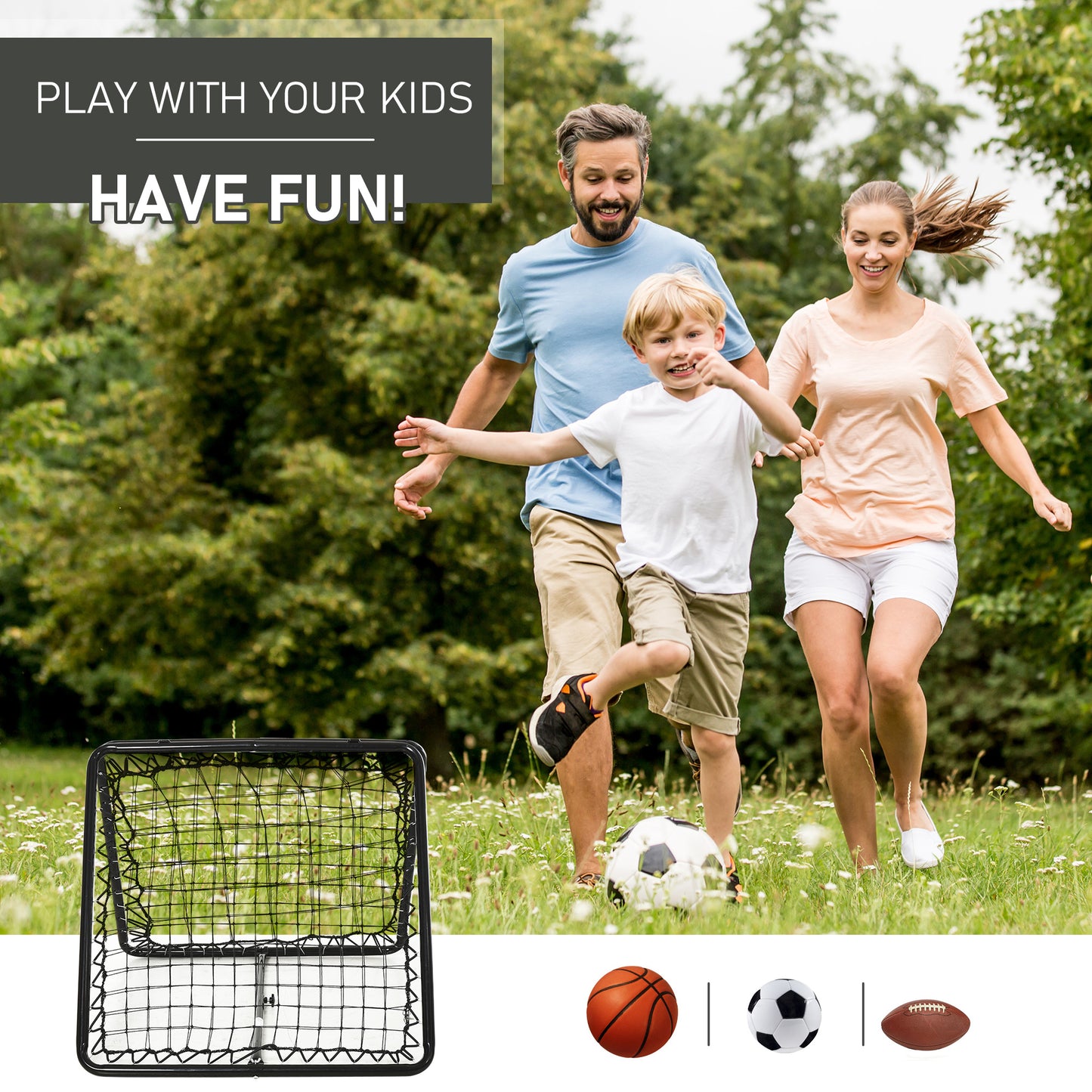 Angle Adjustable Double Sided Rebounder Net Training Aid Target