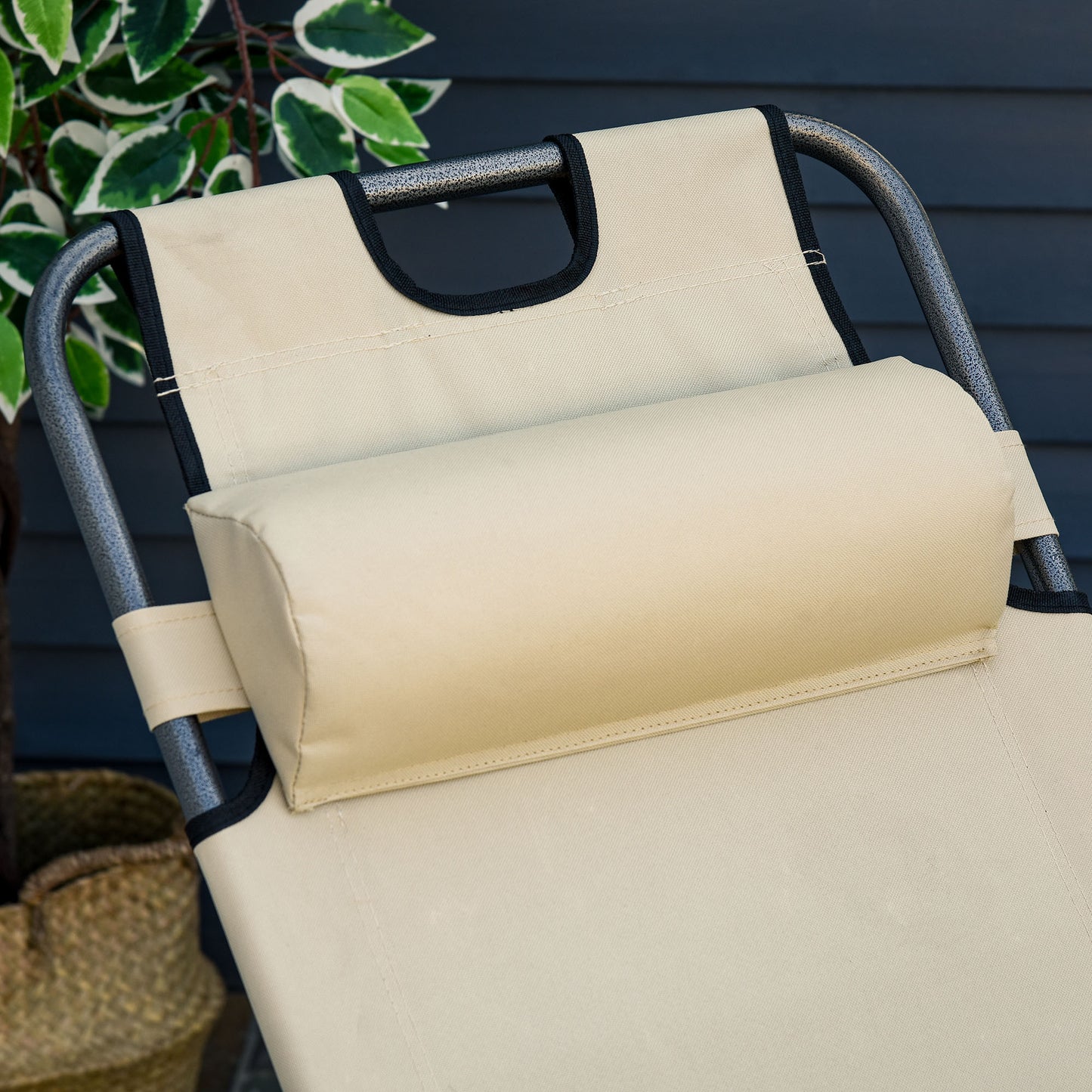 2 in 1 Folding Sun Lounger Reclining Garden Chair Set of 2
