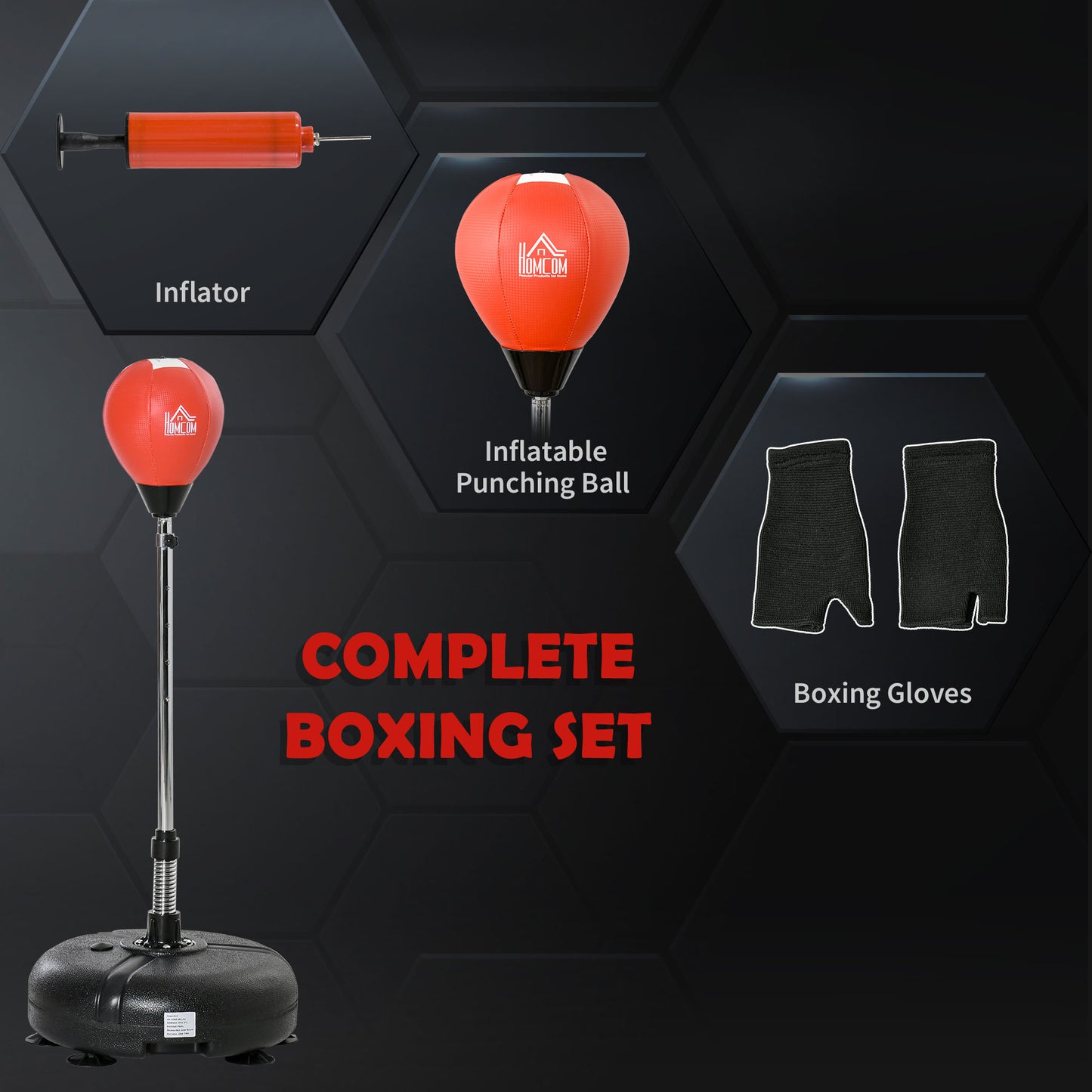 Punching Bag with Stand, 133-151cm Adjustable Height, for Teens