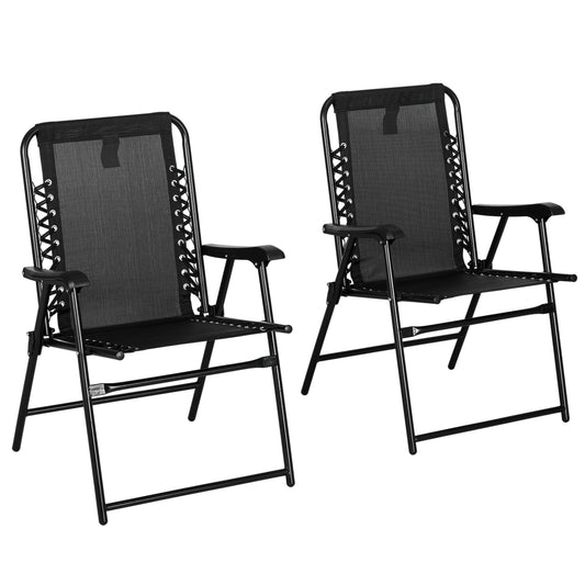 2 Pcs Patio Folding Chair Set