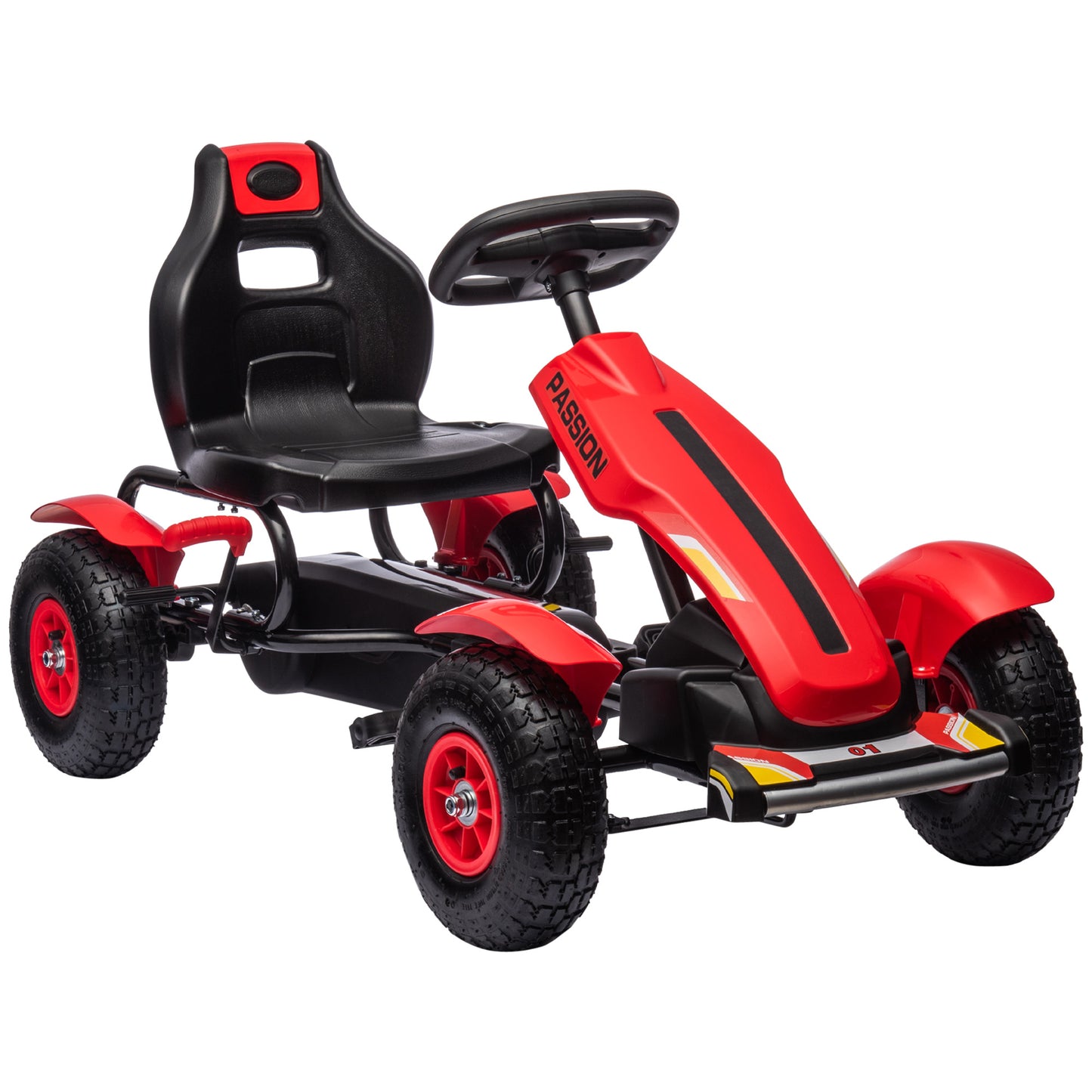Pedal Go Kart, Kids Ride On Racer with Adjustable Seat