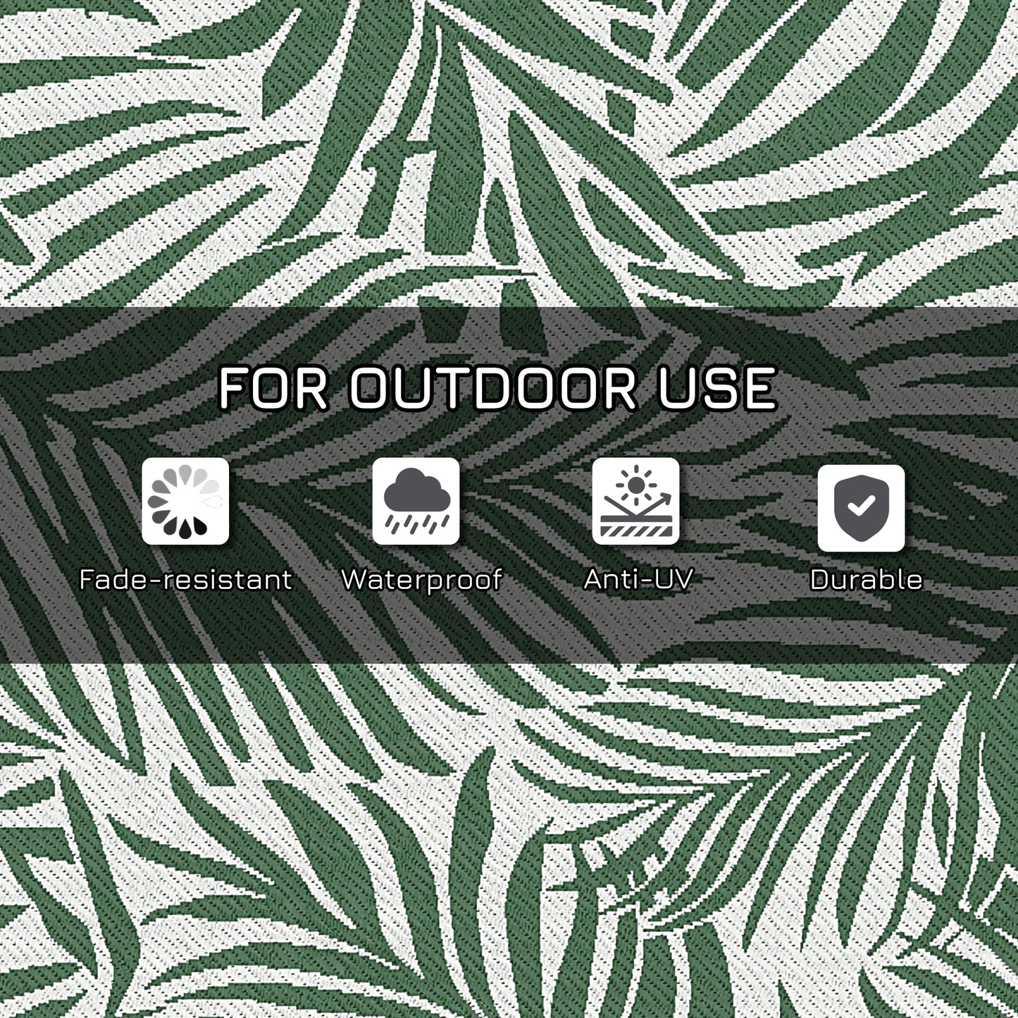 Reversible Outdoor RV Rug, 1.5 x 2.4m Patio Floor Mat